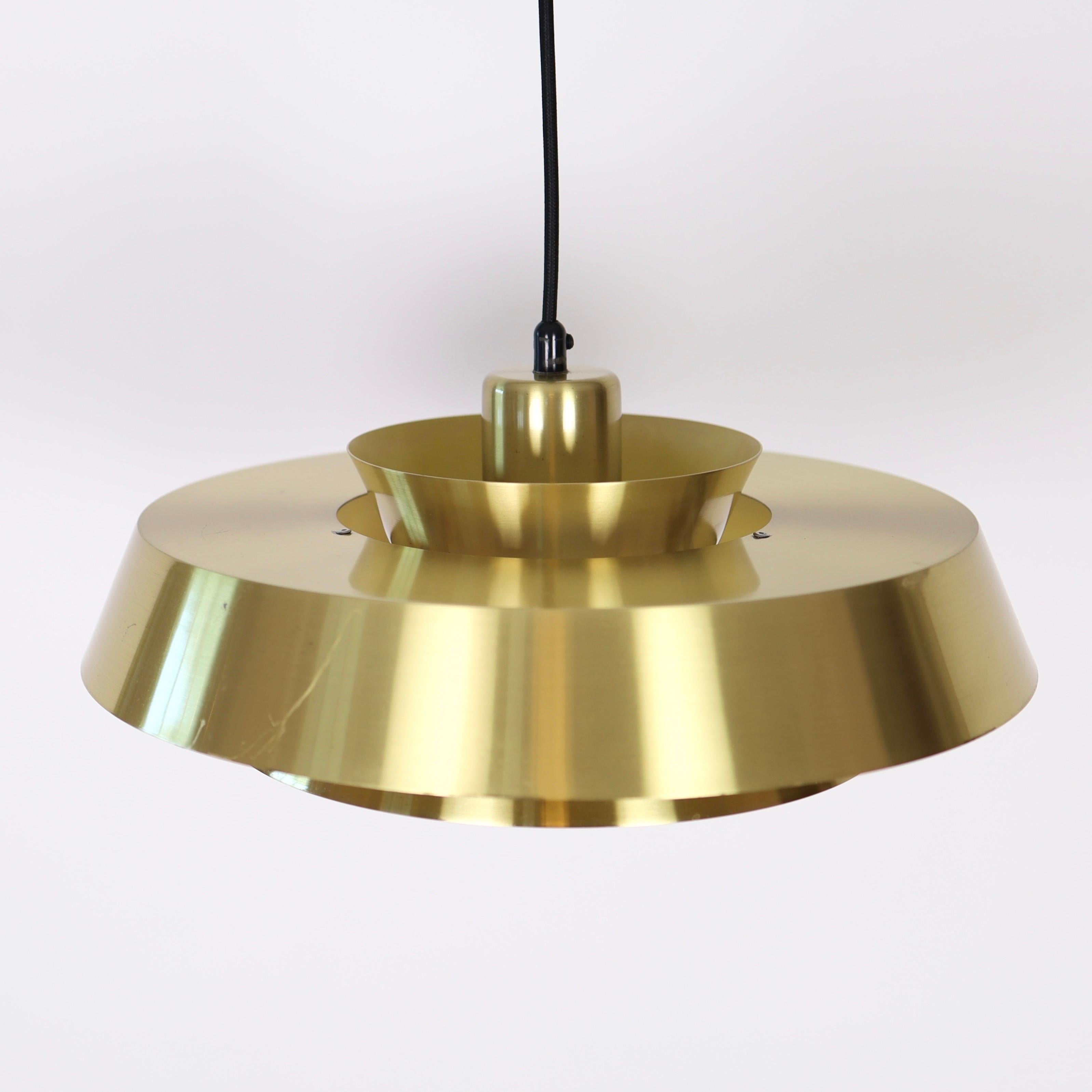 Brass Nova Pendant Light by Jo Hammerborg for Fog & Morup, 1960s, Denmark For Sale 4
