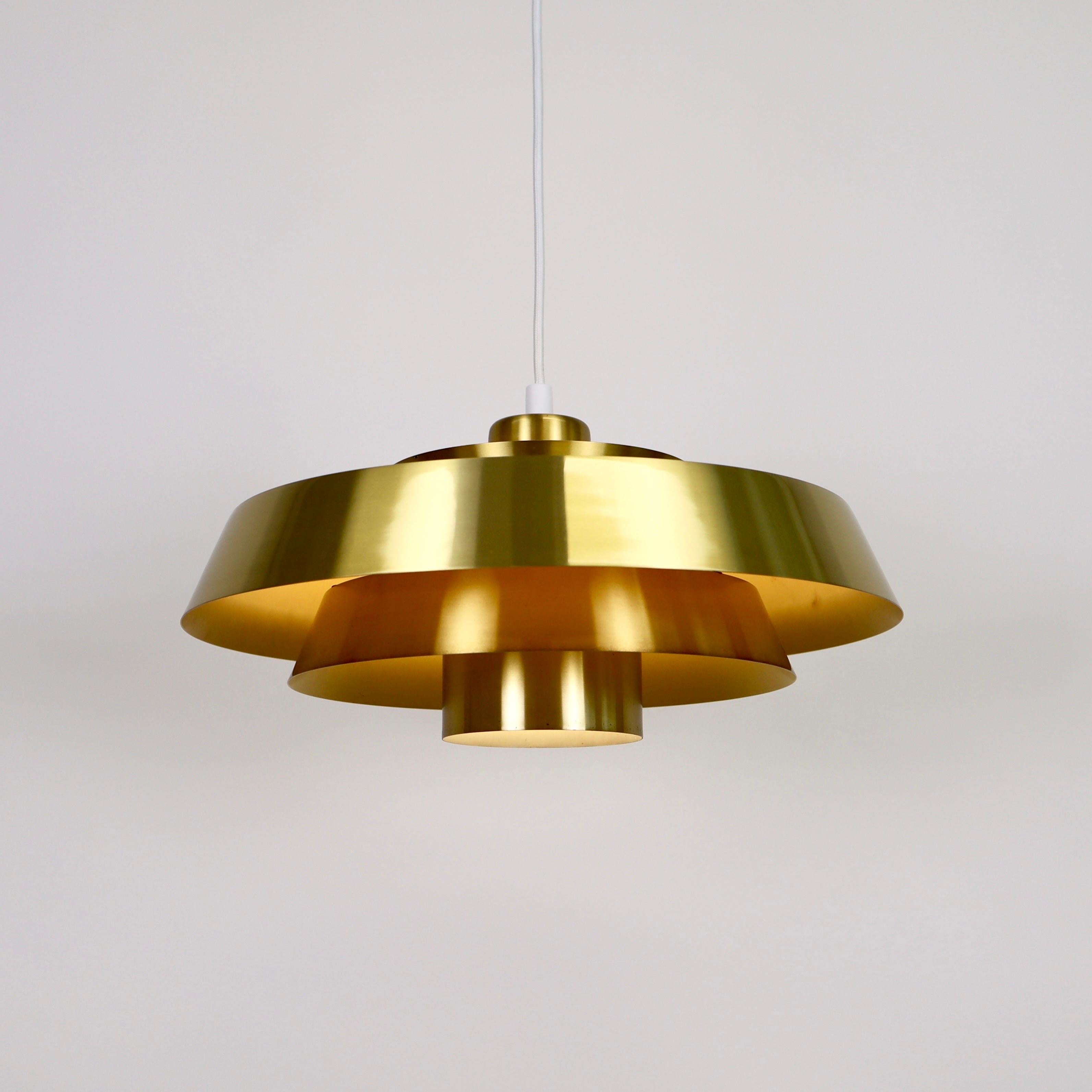 Mid-20th Century Brass Nova Pendant Light by Jo Hammerborg for Fog & Morup, 1960s, Denmark