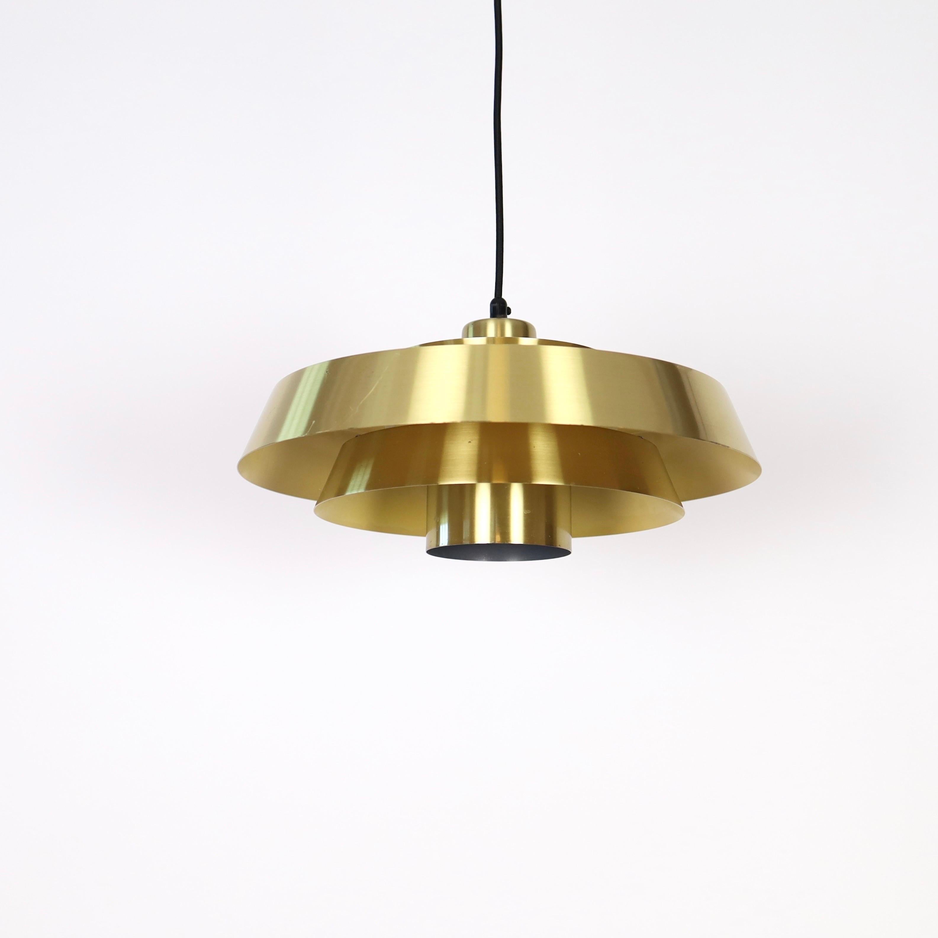 Brass Nova Pendant Light by Jo Hammerborg for Fog & Morup, 1960s, Denmark For Sale 2