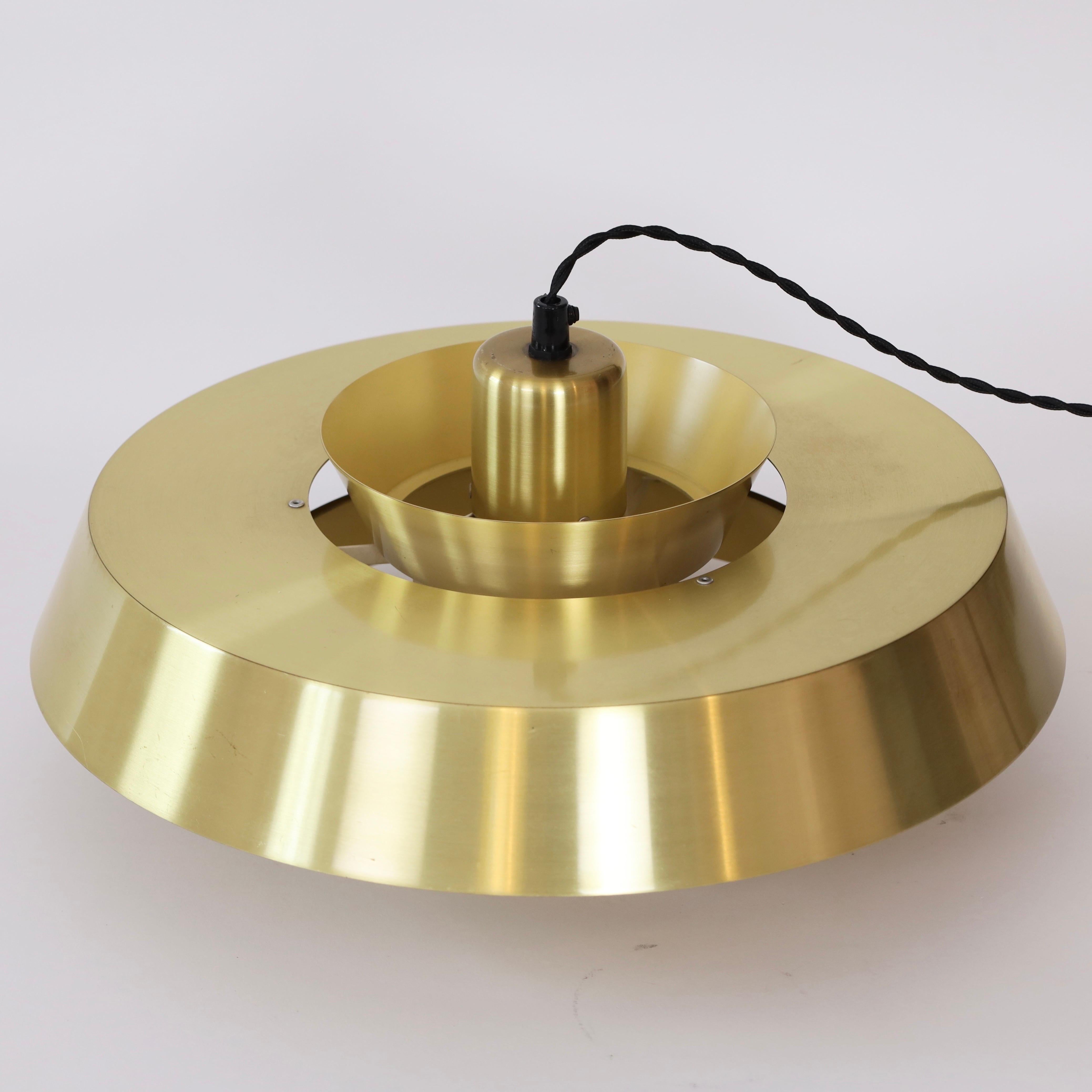 Brass Nova Pendant Light by Jo Hammerborg for Fog & Morup, 1960s, Denmark For Sale 2
