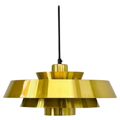 Brass Nova Pendant Light by Jo Hammerborg for Fog & Morup, 1960s, Denmark