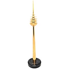 Brass Nuremberg TV Television Tower Scale Design Model, 1980s, German