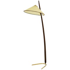Lampada da terra vintage in ottone Oak Mid Century Modern Rupert Nikoll Austria circa 1950
