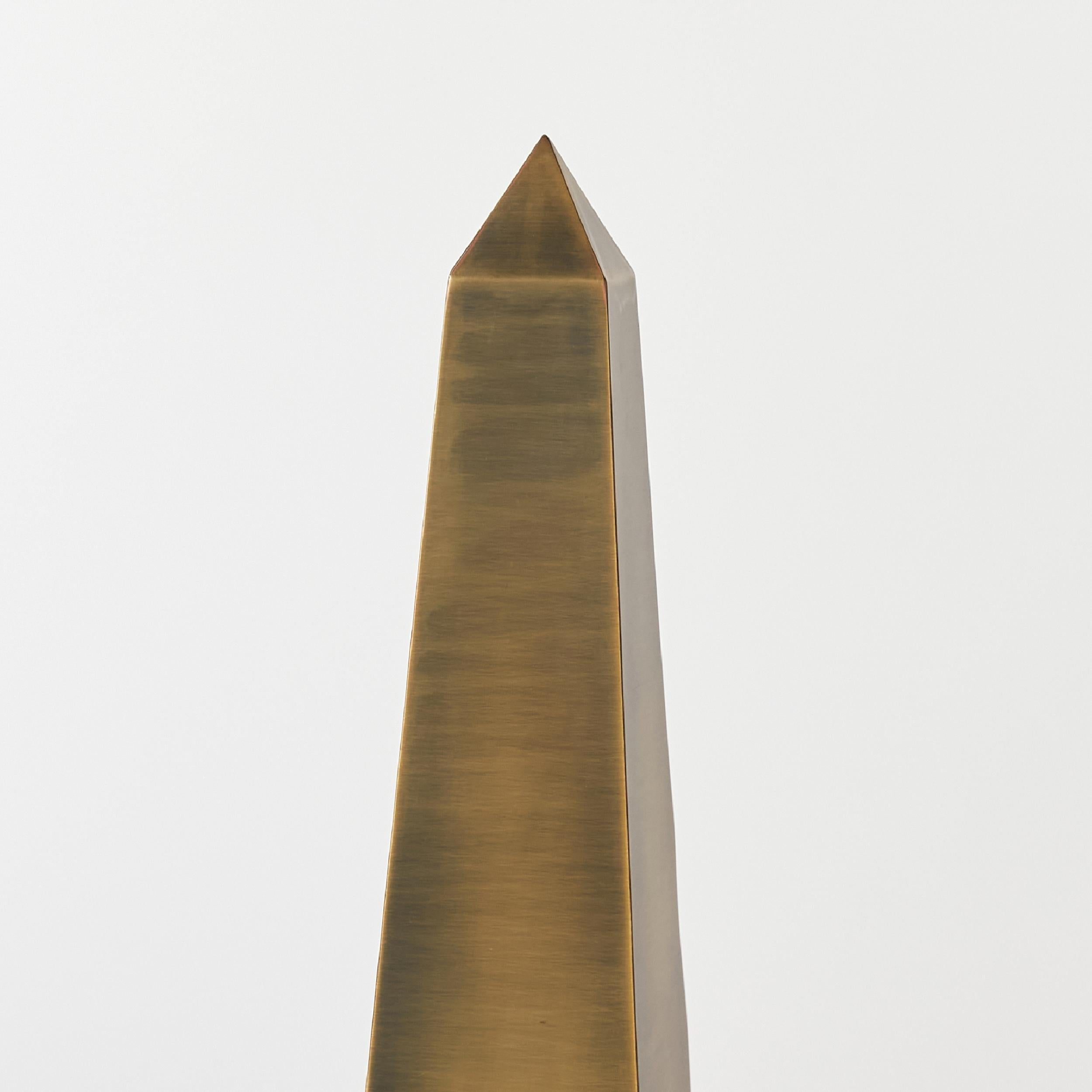 Mid-Century Modern Brass Obelisk Refinished in Antique Bronze Finish from Gimbels Department Store For Sale