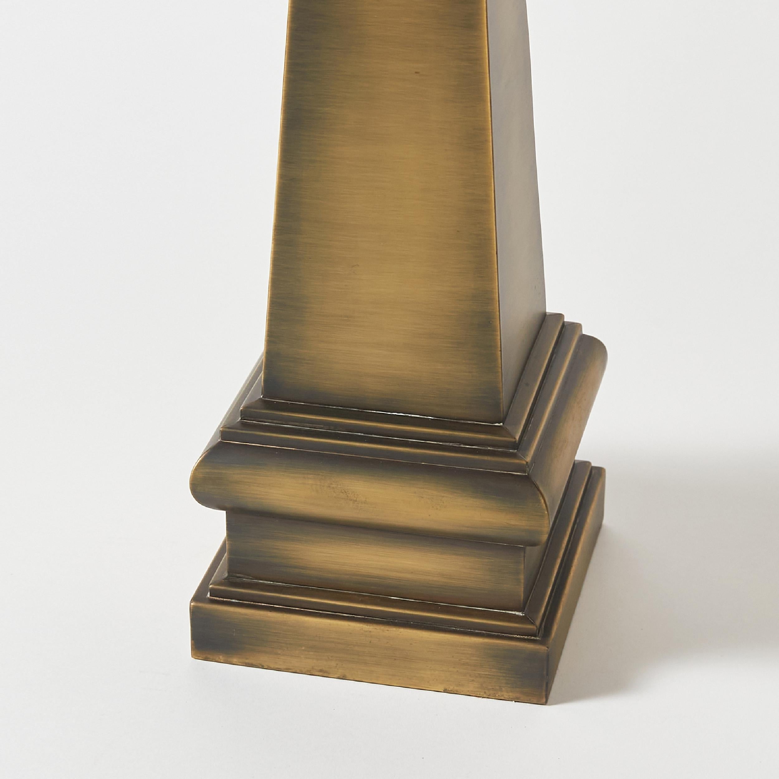 American Brass Obelisk Refinished in Antique Bronze Finish from Gimbels Department Store For Sale