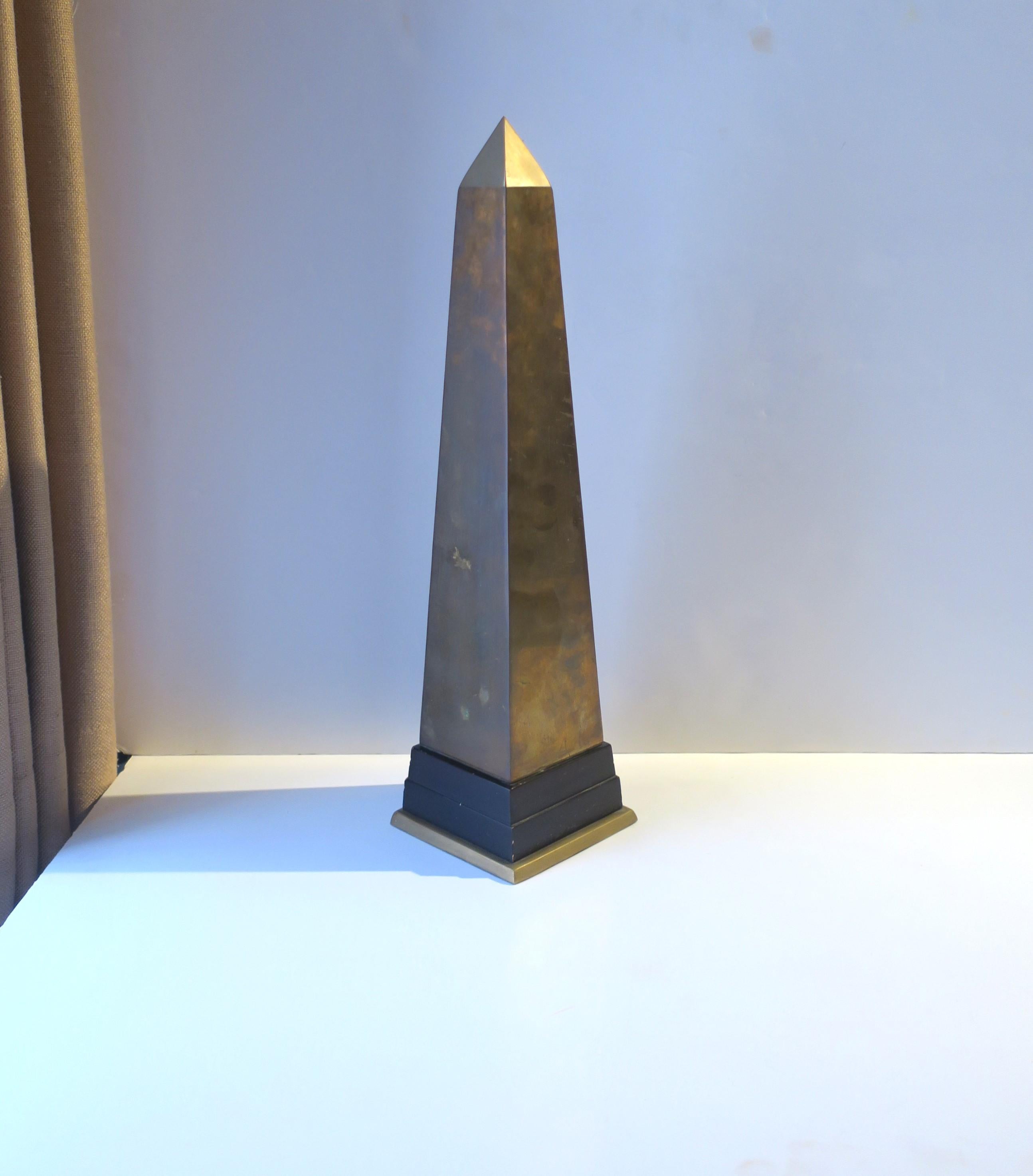 Modern Brass Obelisk, Tall For Sale