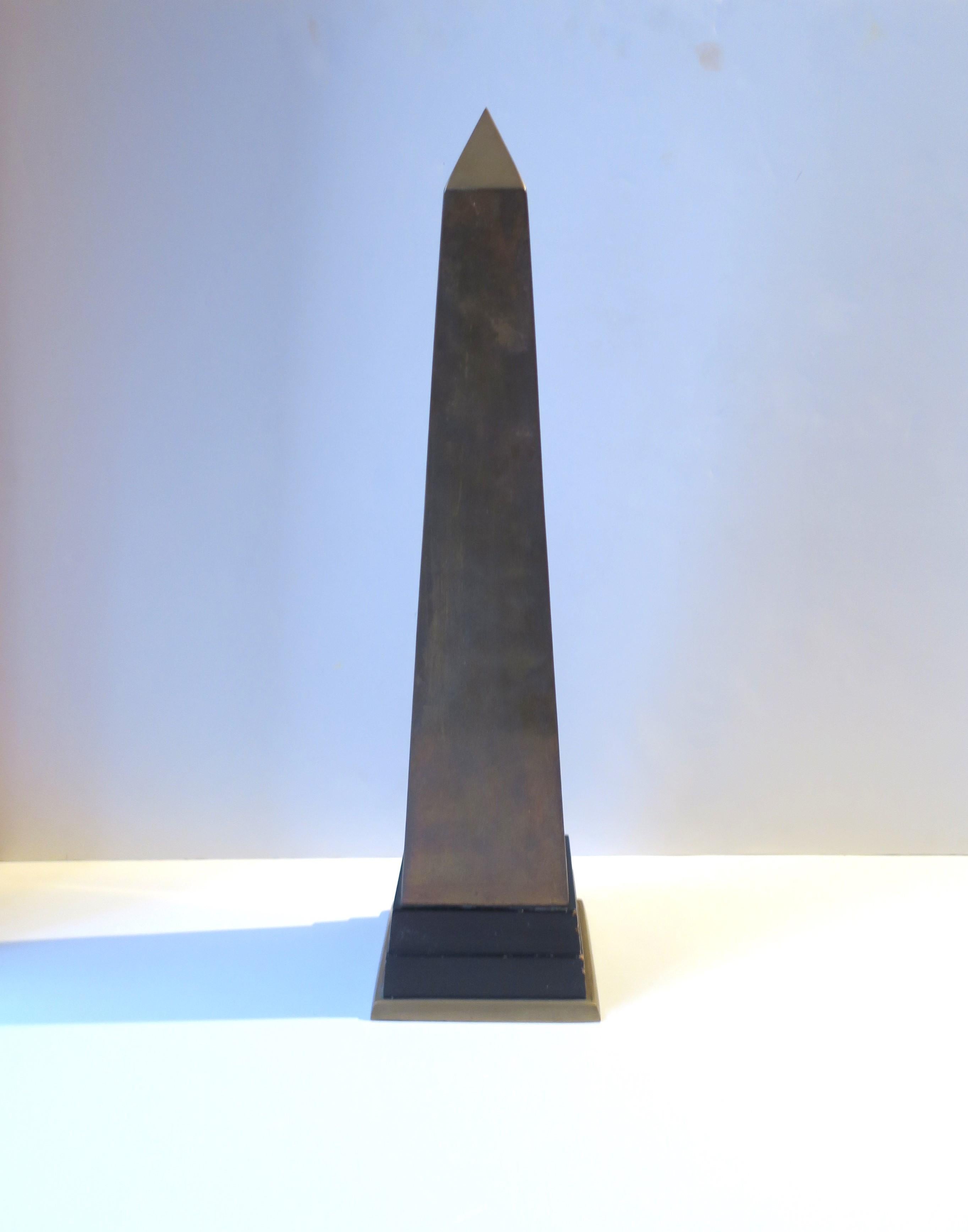 Ebonized Brass Obelisk, Tall For Sale