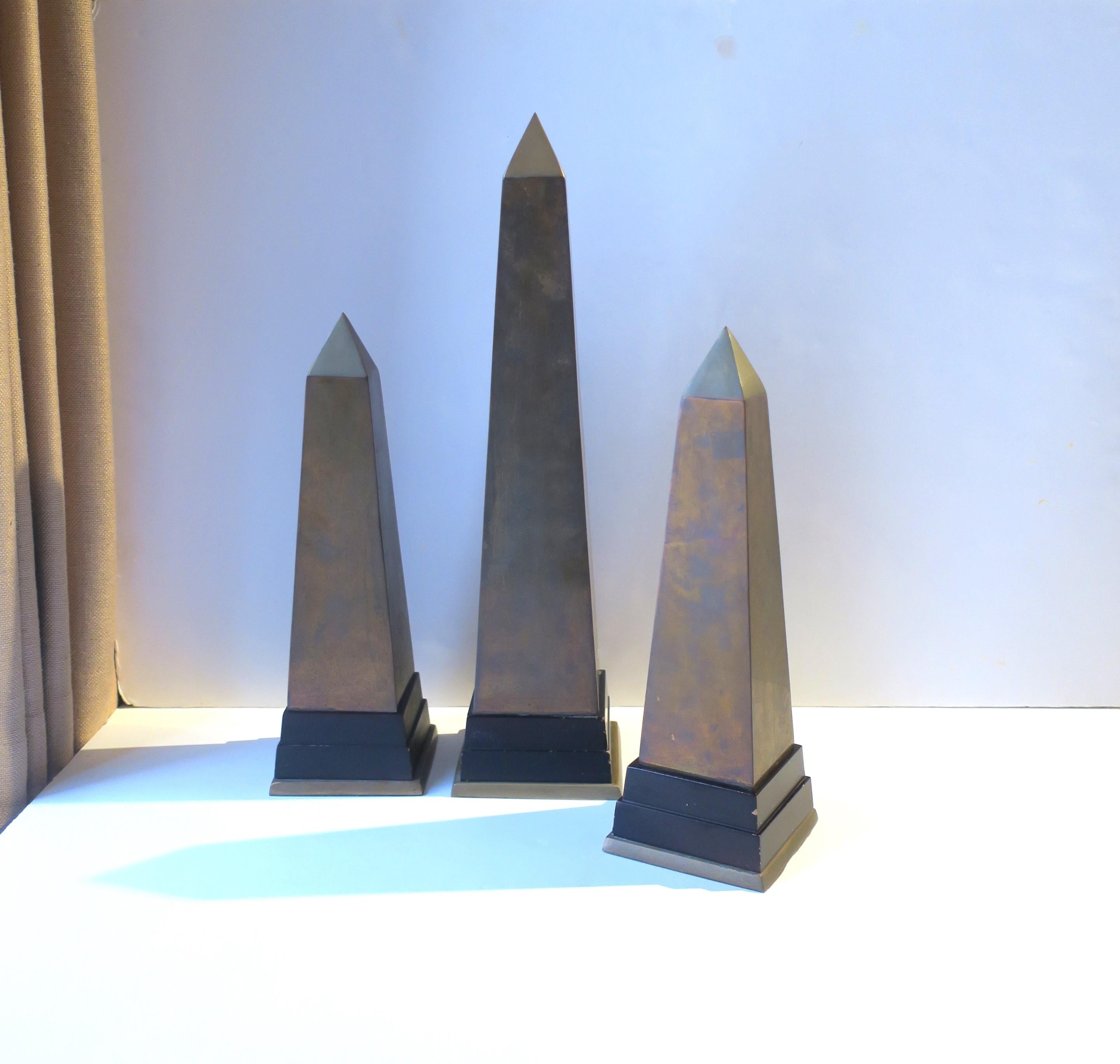 Brass Obelisks, Pair For Sale 3