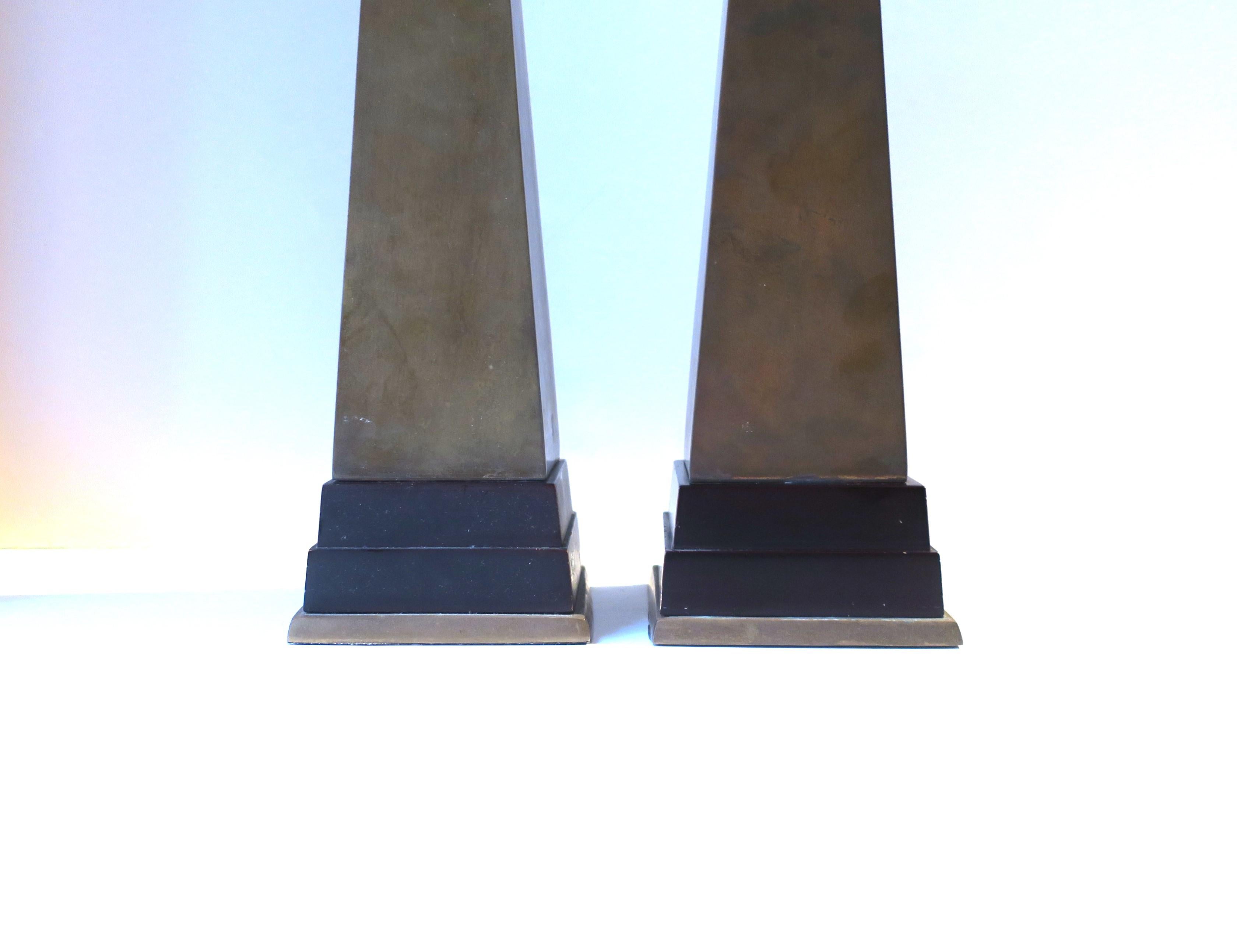 Brass Obelisks, Pair For Sale 5