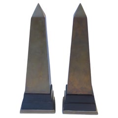 Vintage Brass Obelisks, Pair