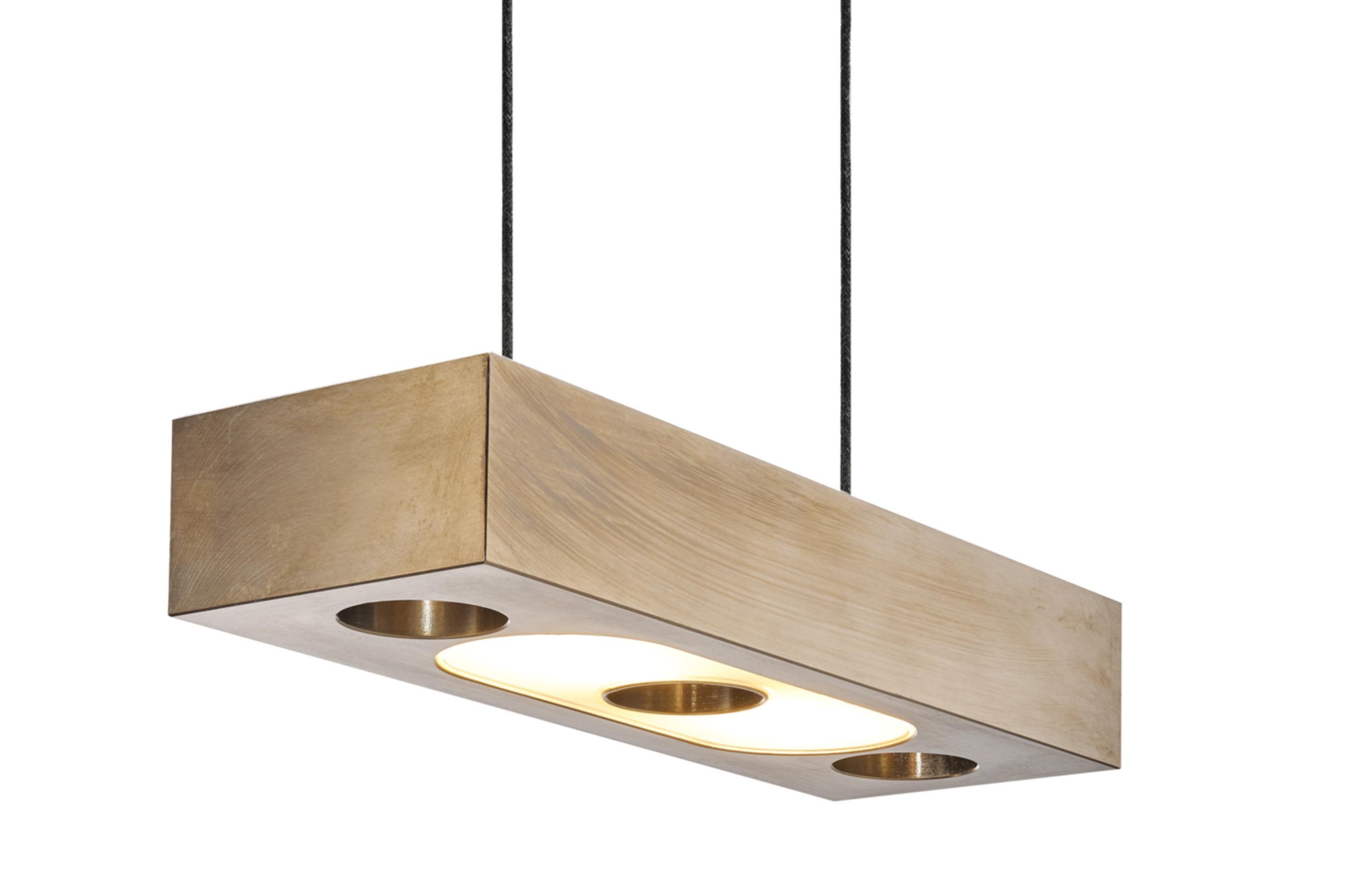 Post-Modern Brass Oblivion Suspended Light by Lexavala For Sale