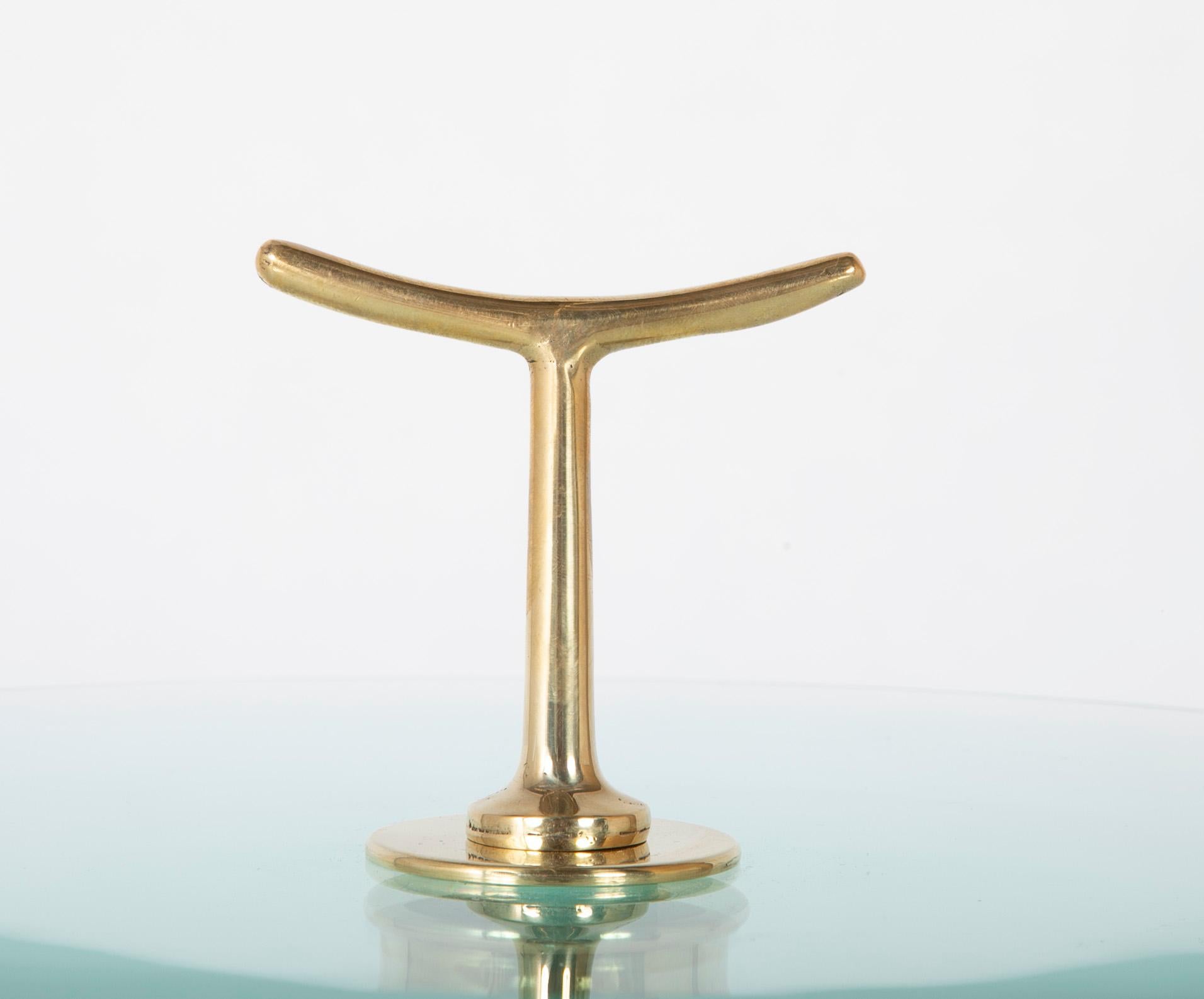 Brass Occasional Table with Glass Top by Giuseppe Ostuni In Good Condition For Sale In Stamford, CT