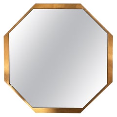 Vintage Brass Octagonal Mirror