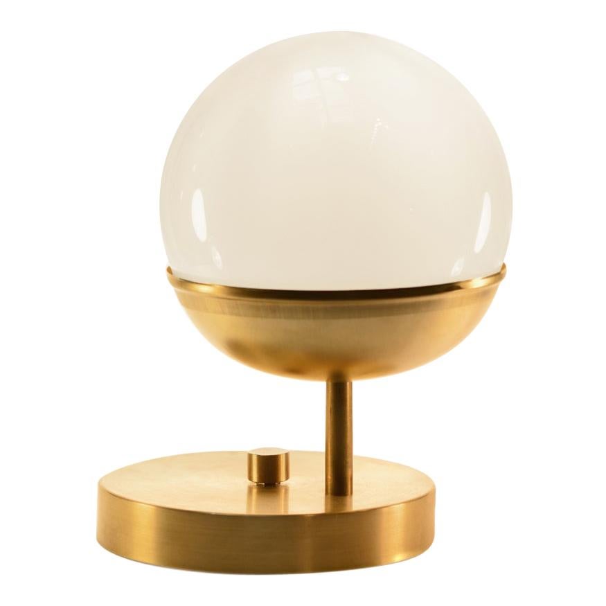 Brass Off Center Globe Table Light