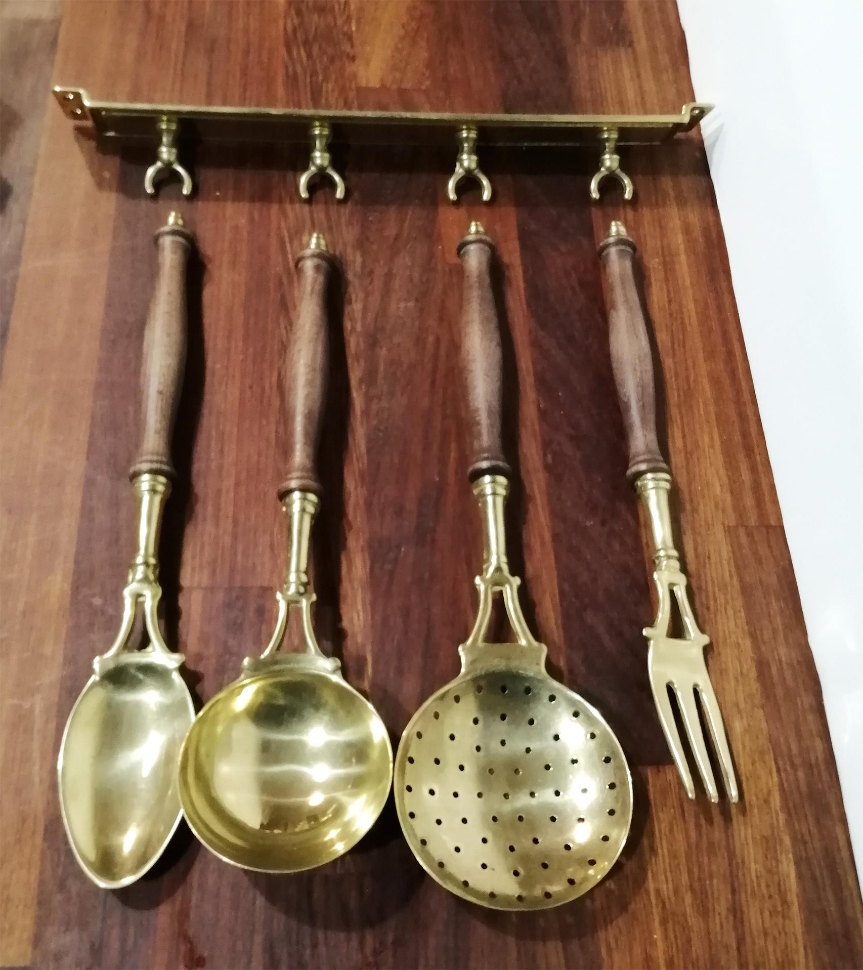 brass kitchen utensils