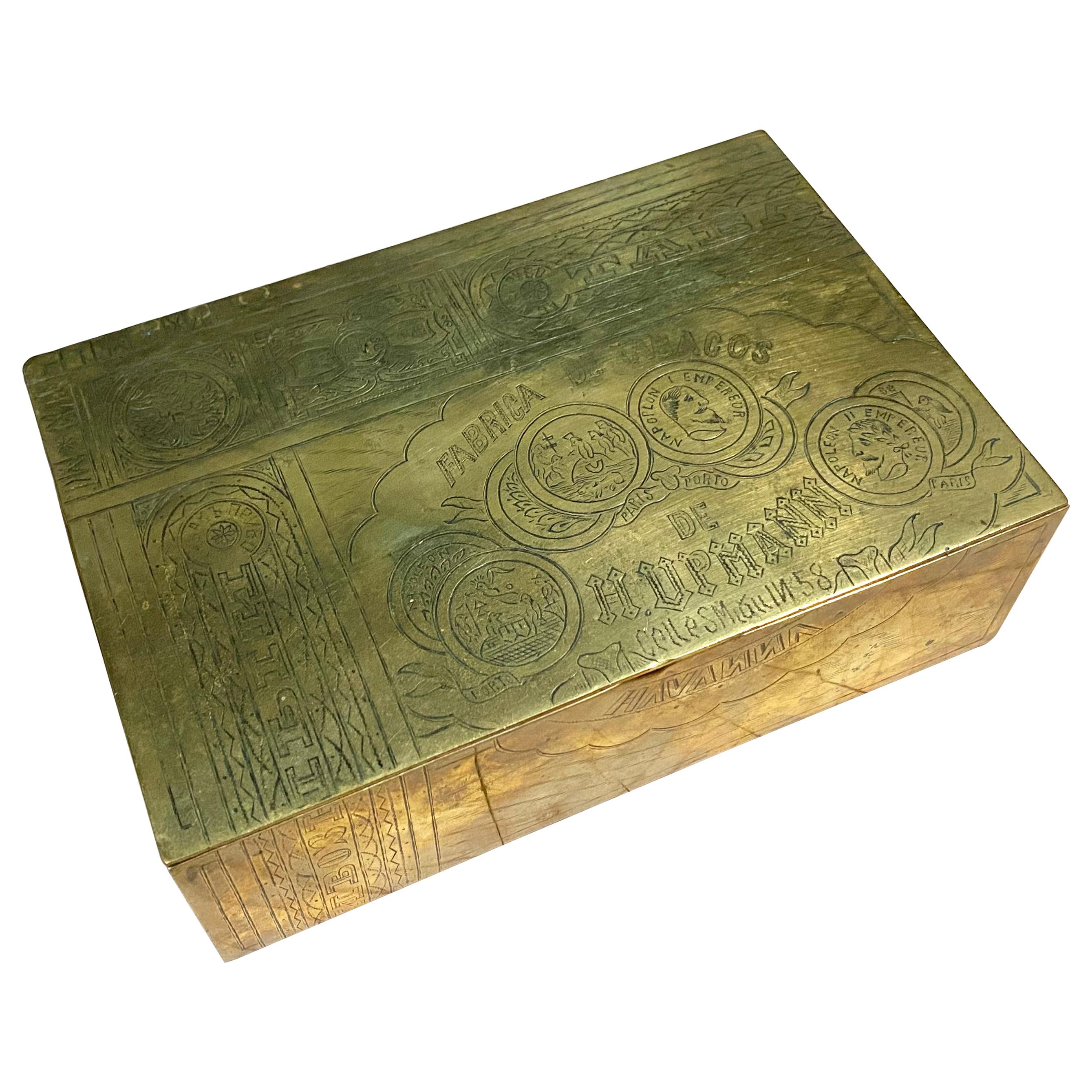 Brass Old Russia Engraved Cigarette Box
