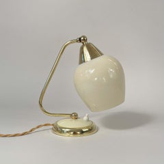 Brass, Opaline & Bakelite Table Lamp, Germany 1950s