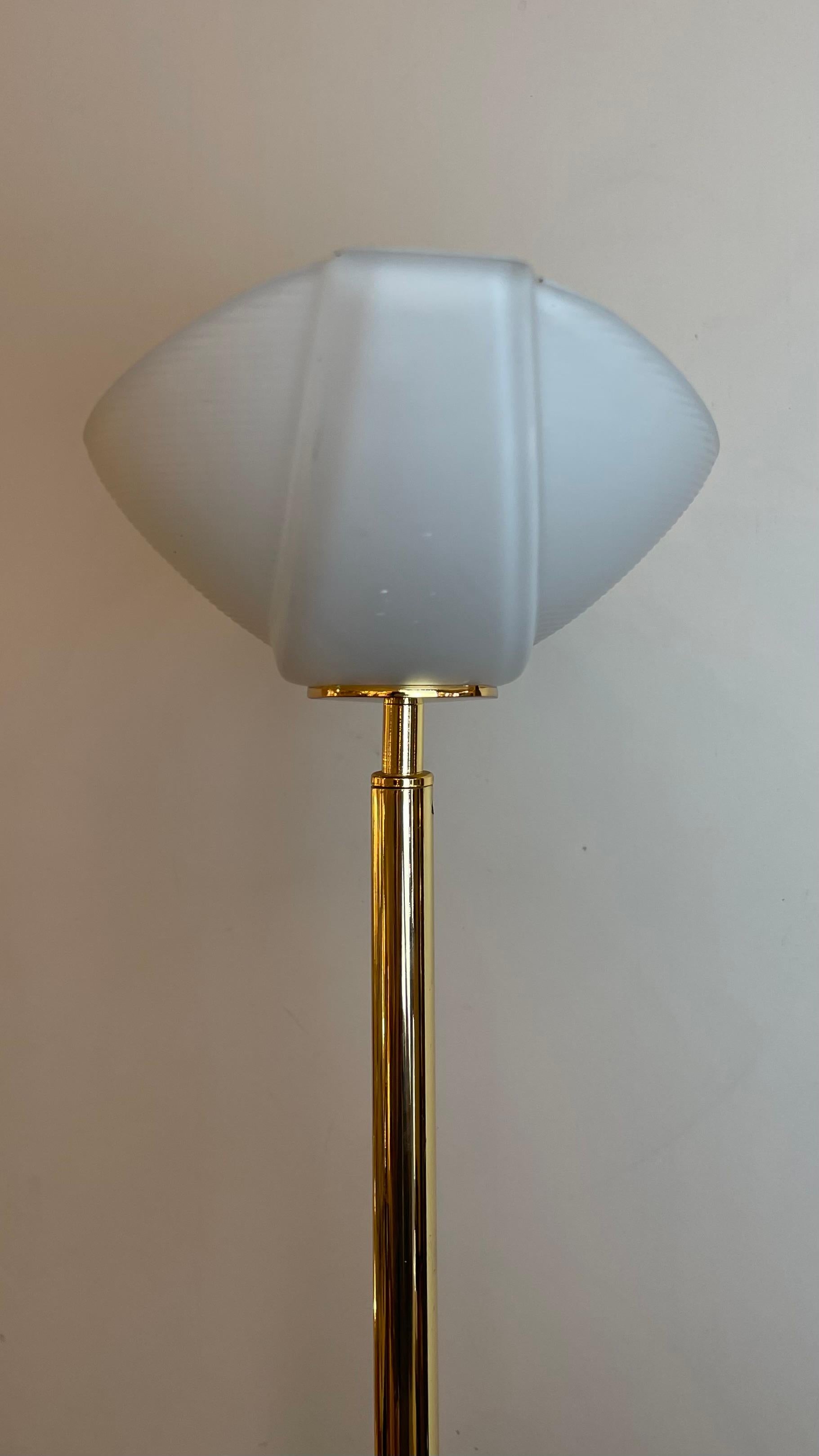 Brass & Opaline Floor Lamp by Milan, Spain, 1980s For Sale 6