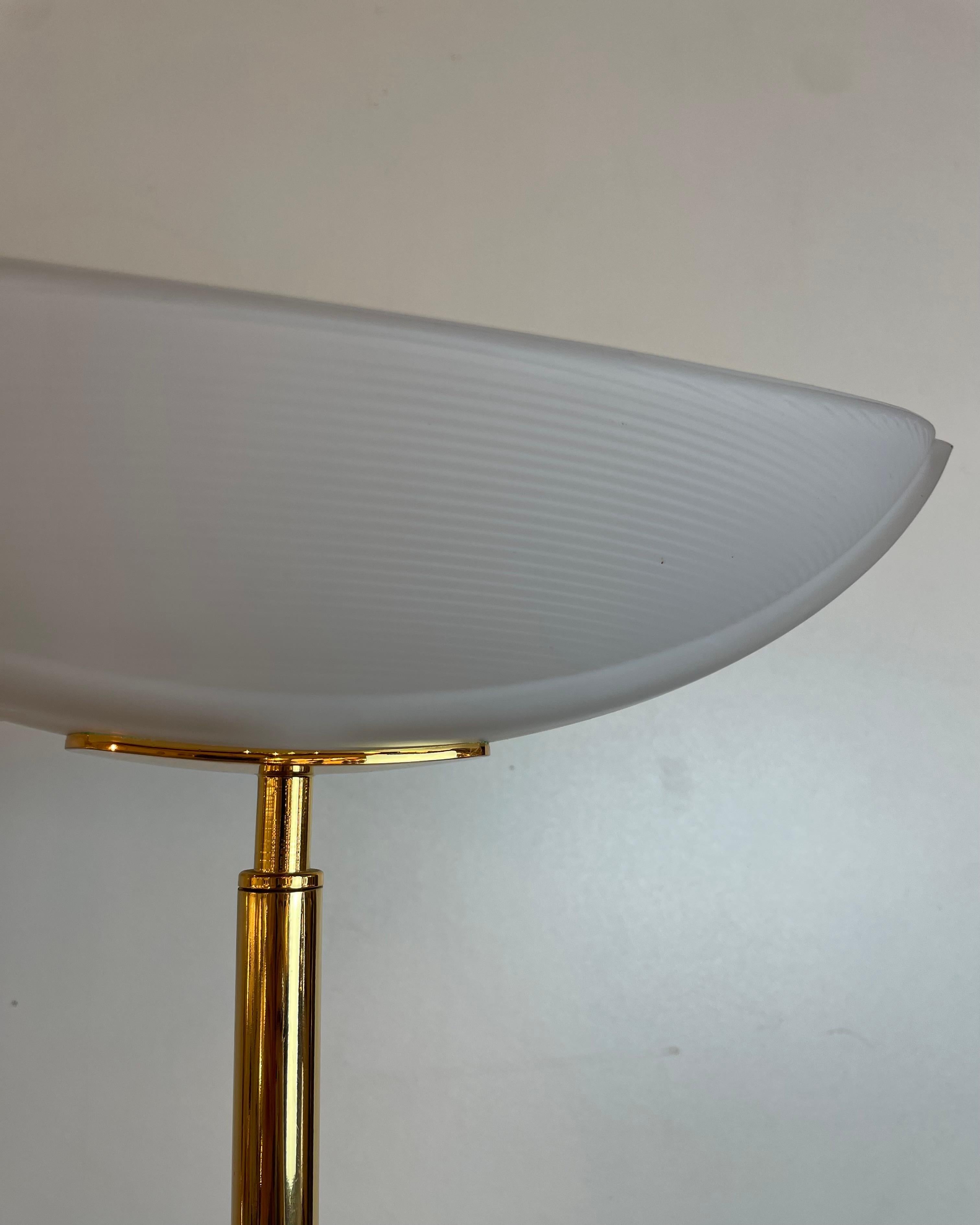 Brass & Opaline Floor Lamp by Milan, Spain, 1980s For Sale 10