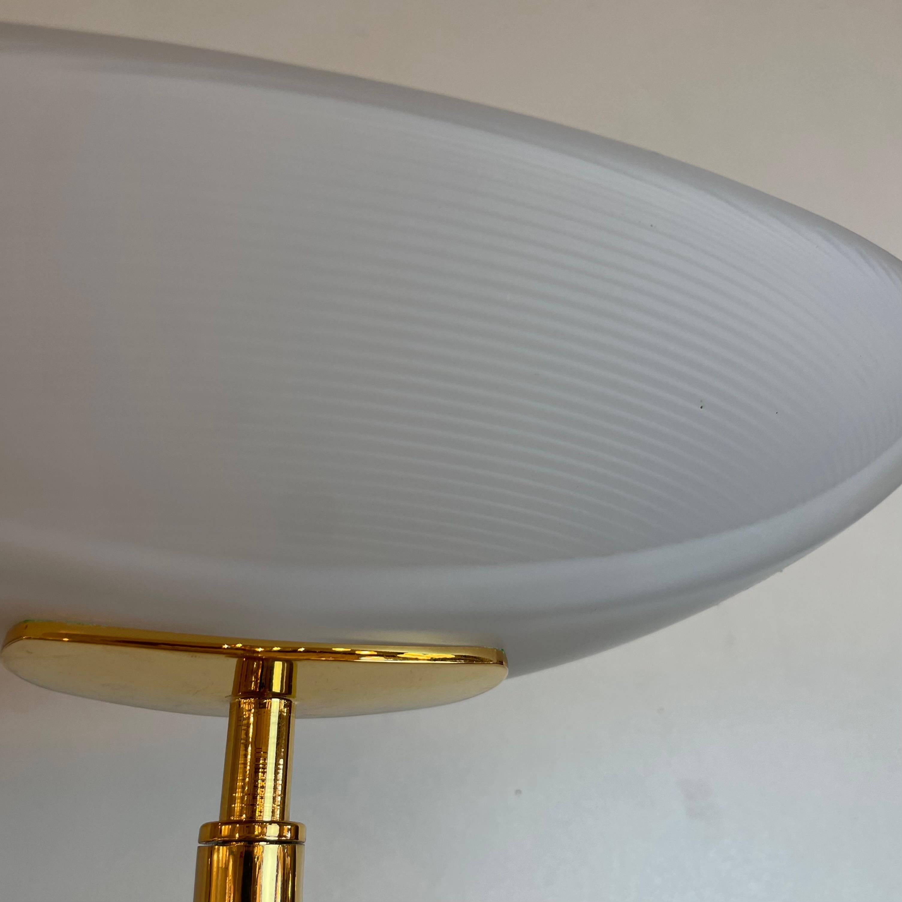 Brass & Opaline Floor Lamp by Milan, Spain, 1980s For Sale 11