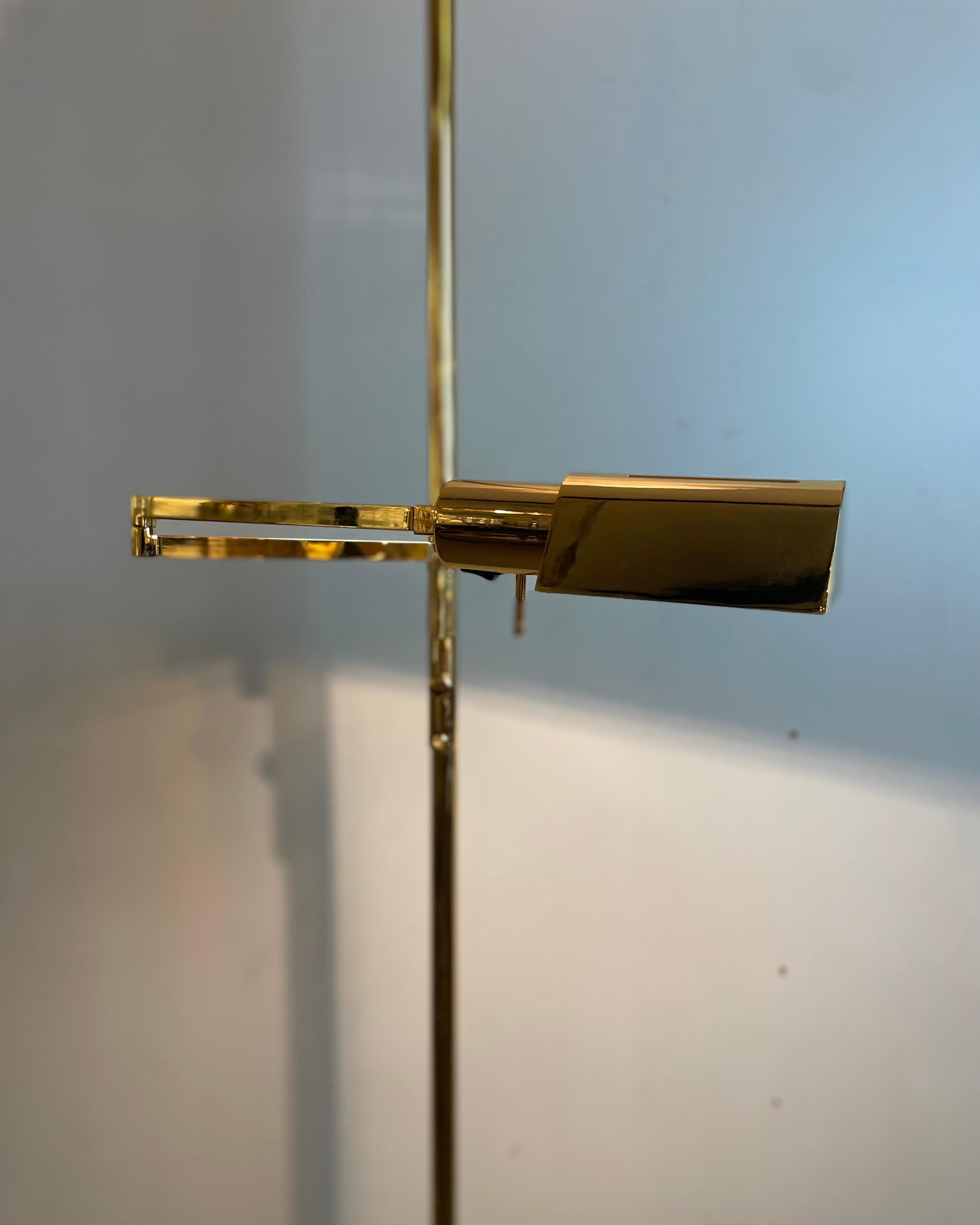 Metal Brass & Opaline Floor Lamp by Milan, Spain, 1980s For Sale