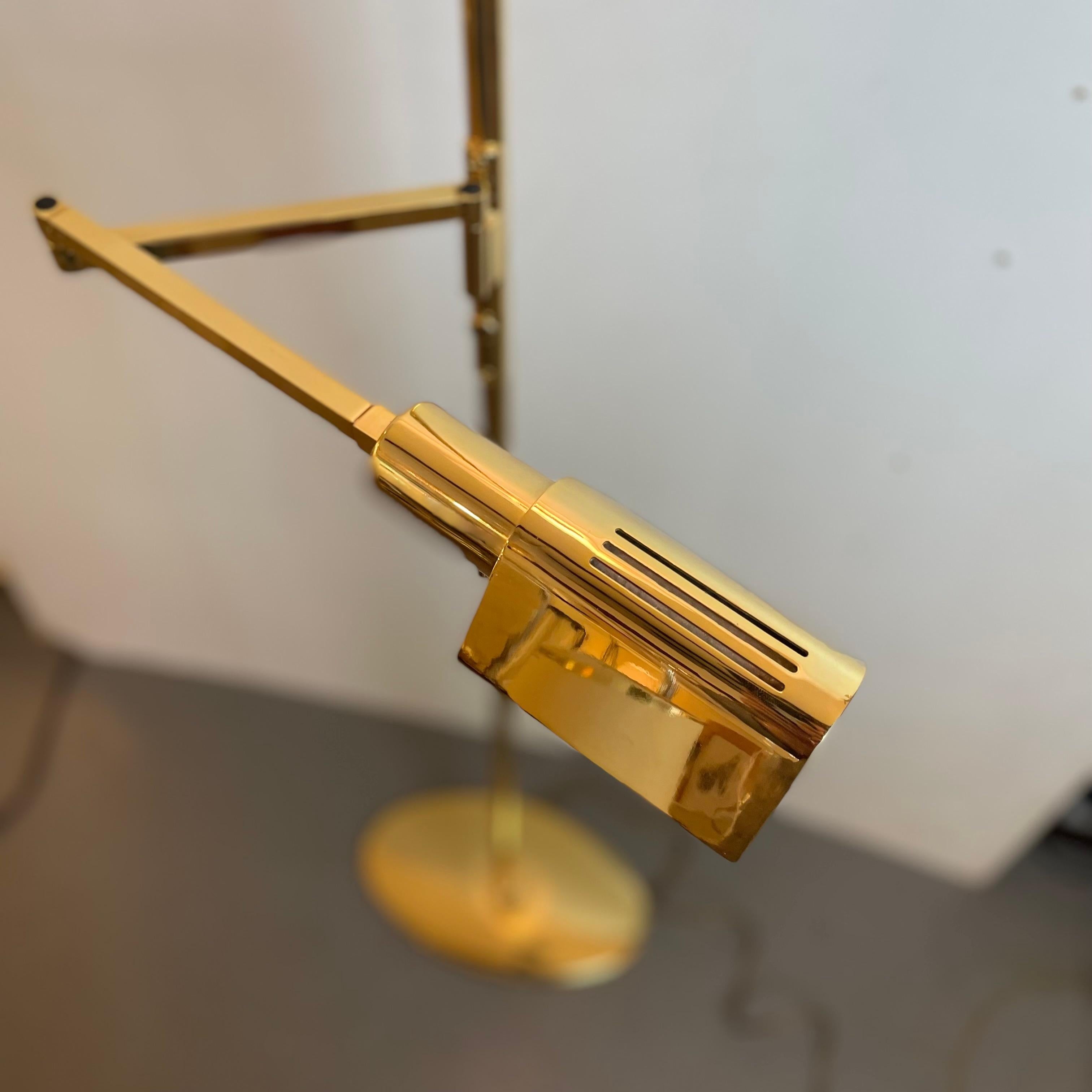 Brass & Opaline Floor Lamp by Milan, Spain, 1980s For Sale 2