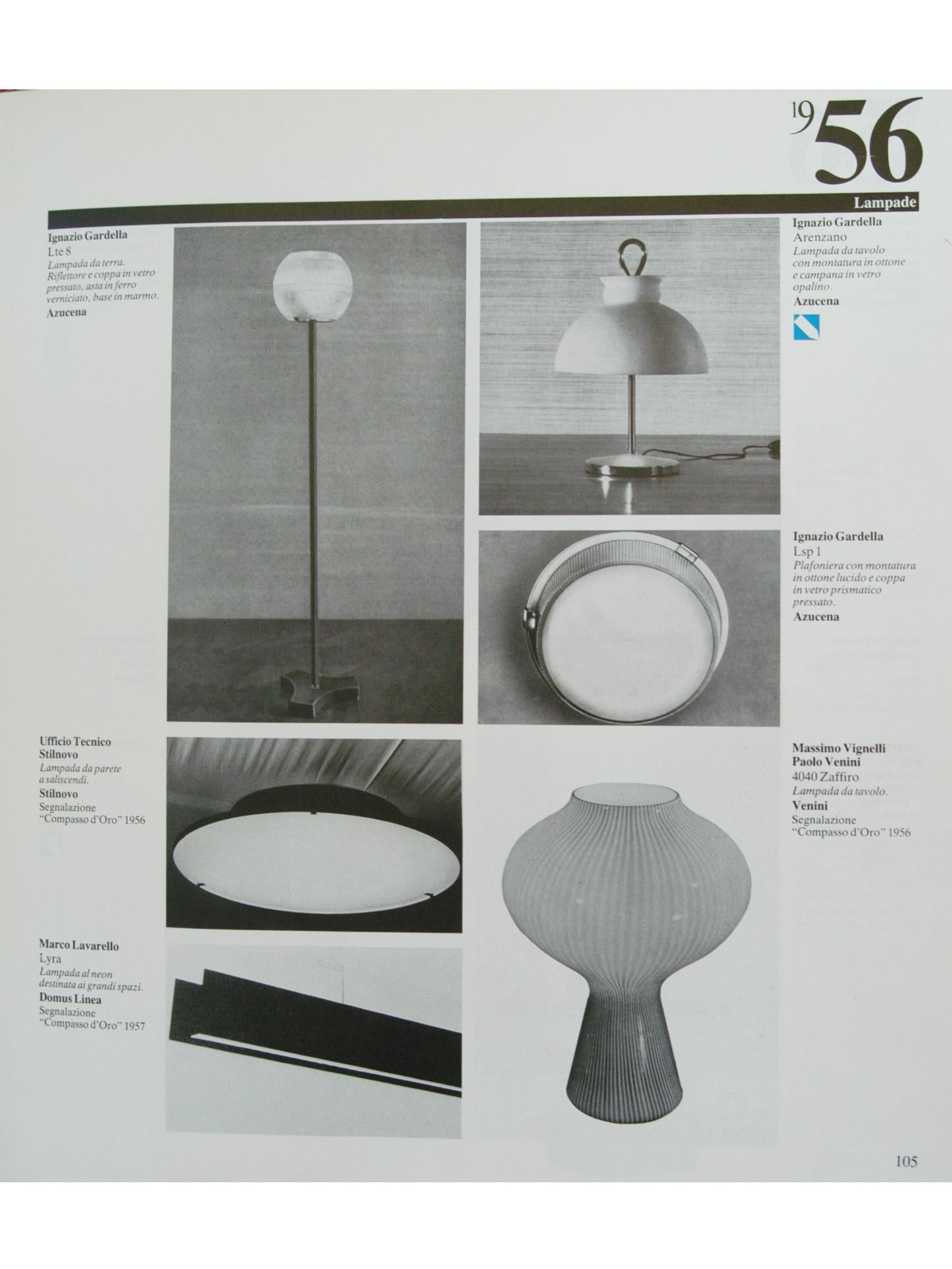 Brass & Opaline Glass 1950s LTA3 Arenzano Table Lamp 'Small Version' by Gardella 2