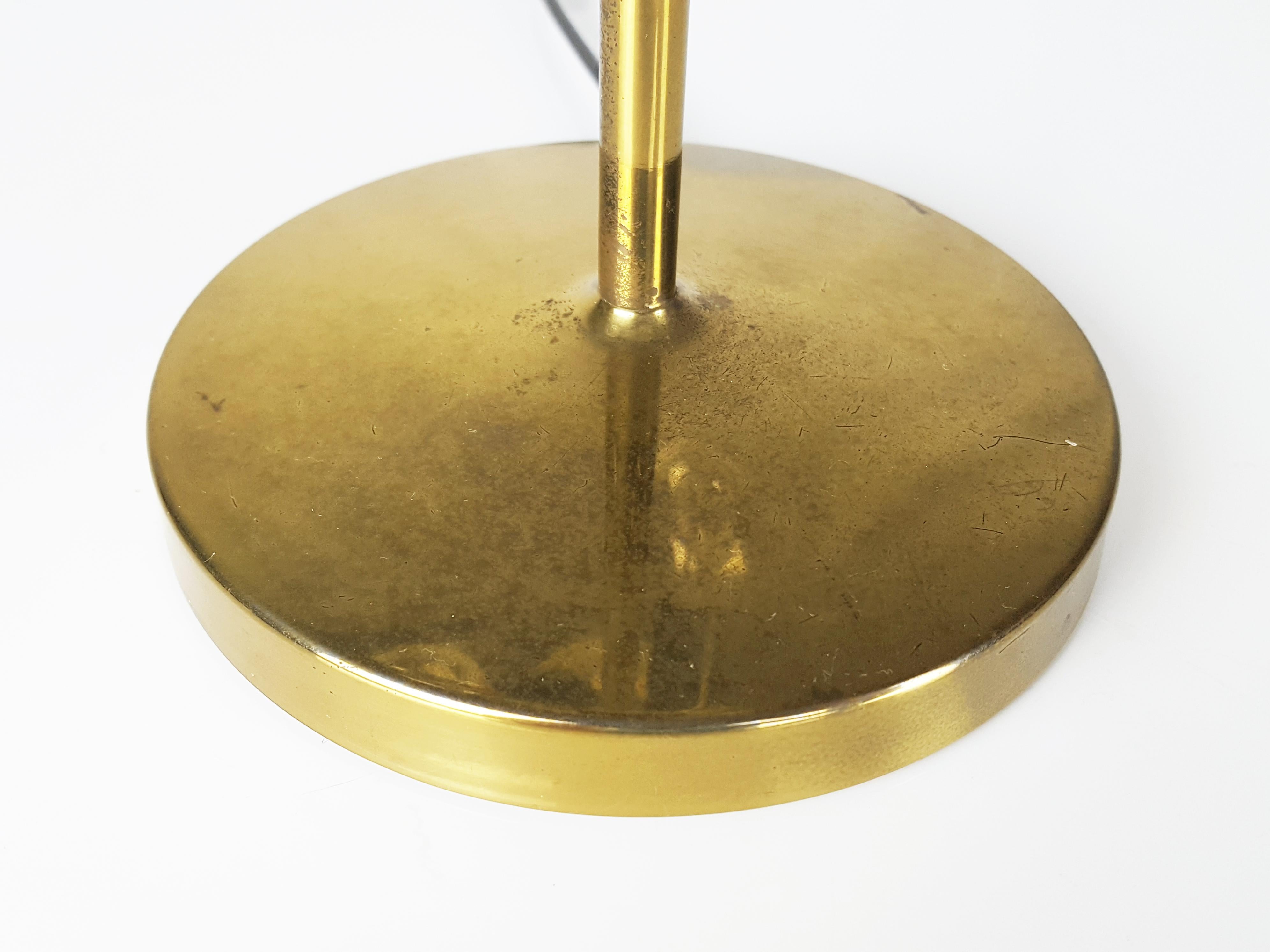 Sandblasted Brass & Opaline Glass 1950s LTA3 Arenzano Table Lamp 'Small Version' by Gardella