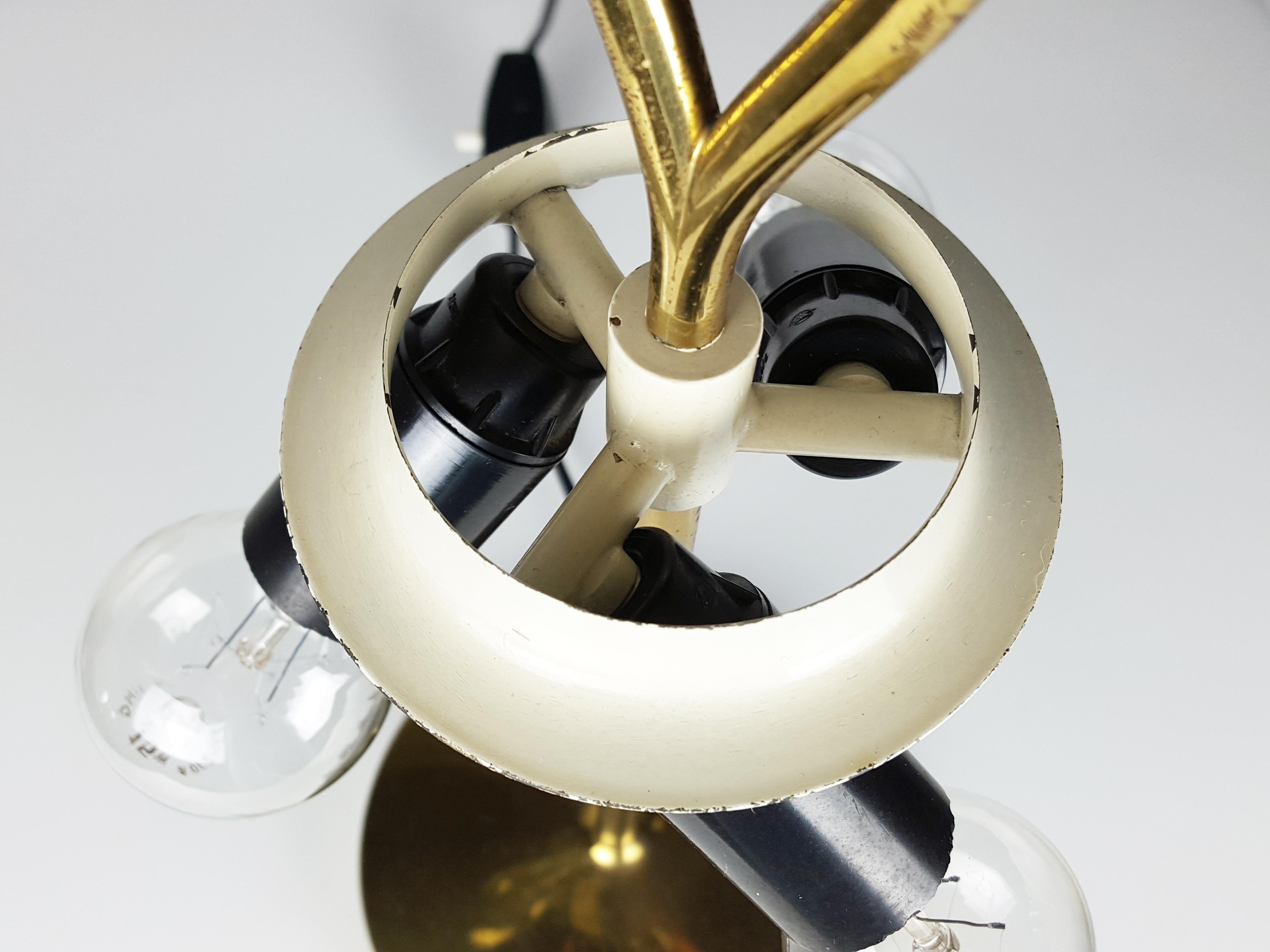 Plastic Brass & Opaline Glass 1950s LTA3 Arenzano Table Lamp 'Small Version' by Gardella