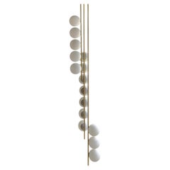 Brass + Opaline Glass Globe Chandelier by South Loop Loft