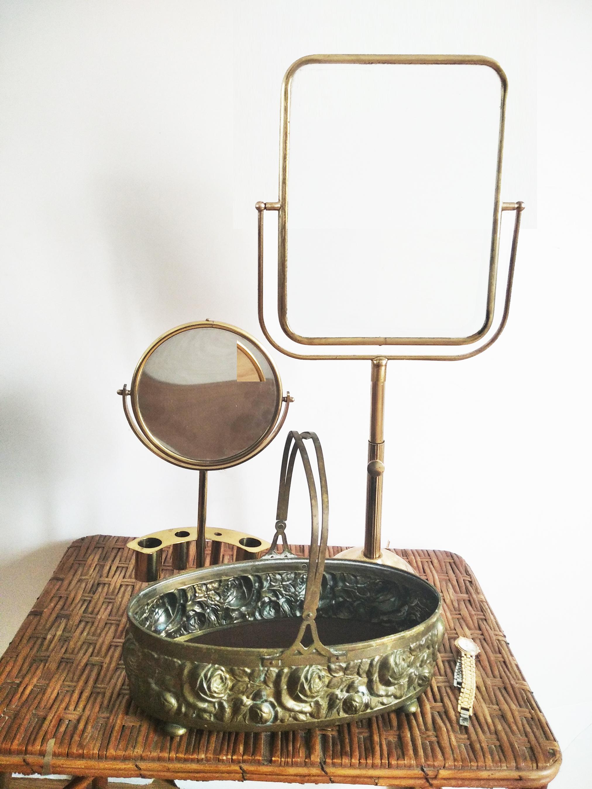 Brass or Bronze Basket Centerpiece For Sale 1