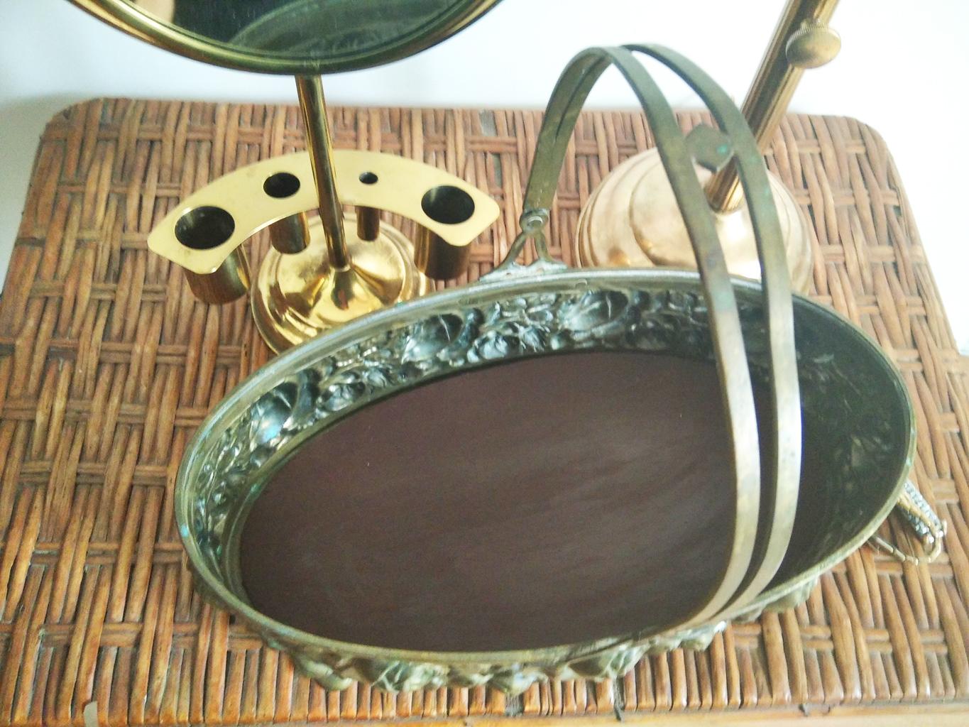 Brass or Bronze Basket Centerpiece For Sale 3