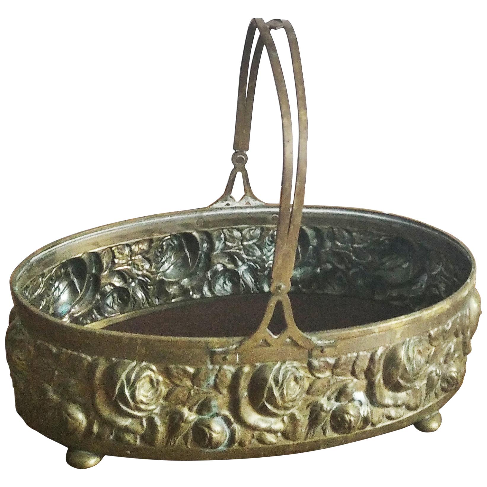 Brass or Bronze Basket Centerpiece