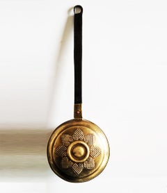 Brass or Copper Bed Warmer with Iron Handleg, Spain Late 19th Century