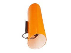 Brass, Orange & White Murano "Incamiciato" Glass 1960s Sconce by Vistosi