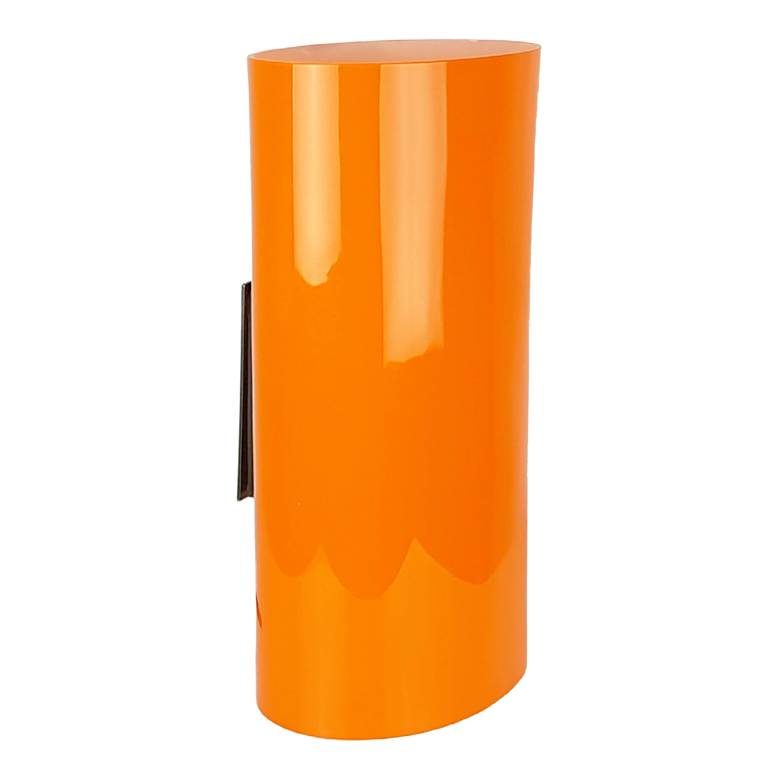 Applique en laiton, orange et blanc en verre de Murano « Incamiciato » de Vistosi, années 1960