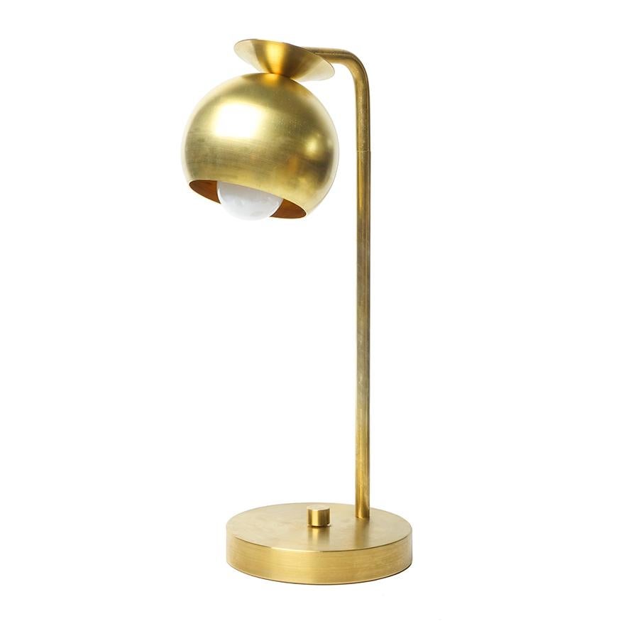 A simple modern metal table lamp with a swiveling head to accent your living room, bedroom or work space. This contemporary lamp also works well in a commercial setting restaurant, retail, or office space.
Designed by Michele Varian
Unfinished