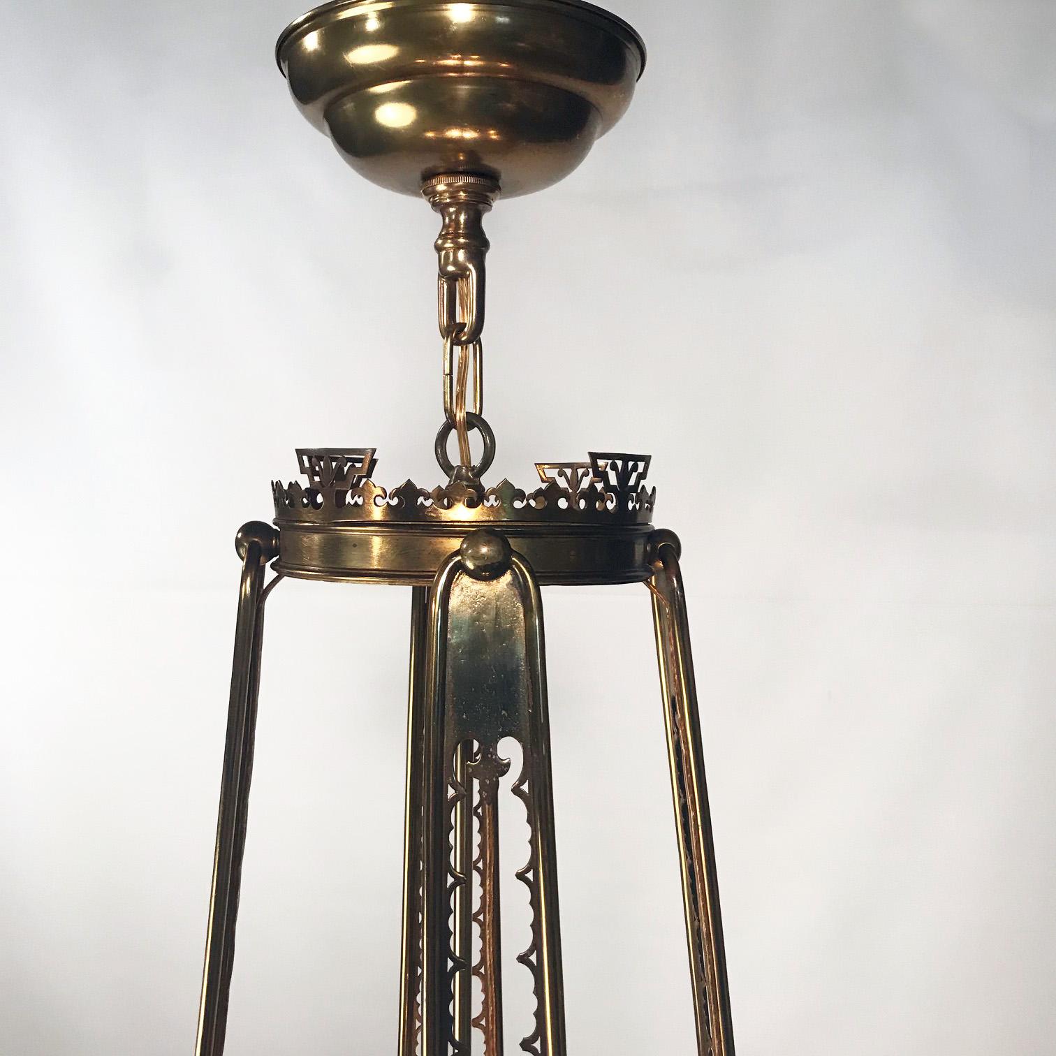 19th Century Brass Oriental Eight-Arm Chandelier For Sale