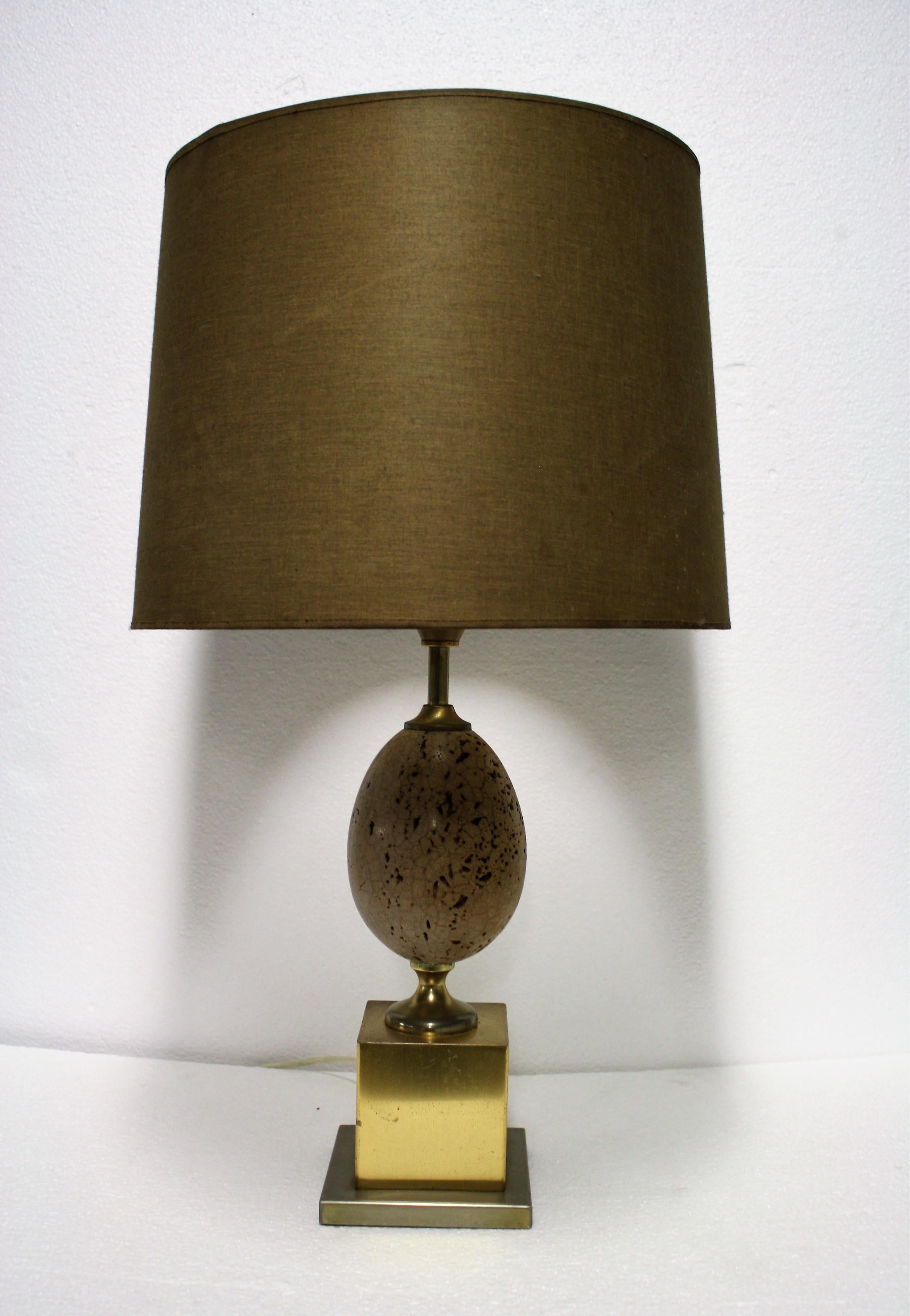 Pair of ostrich egg table lamps, 1960s 4