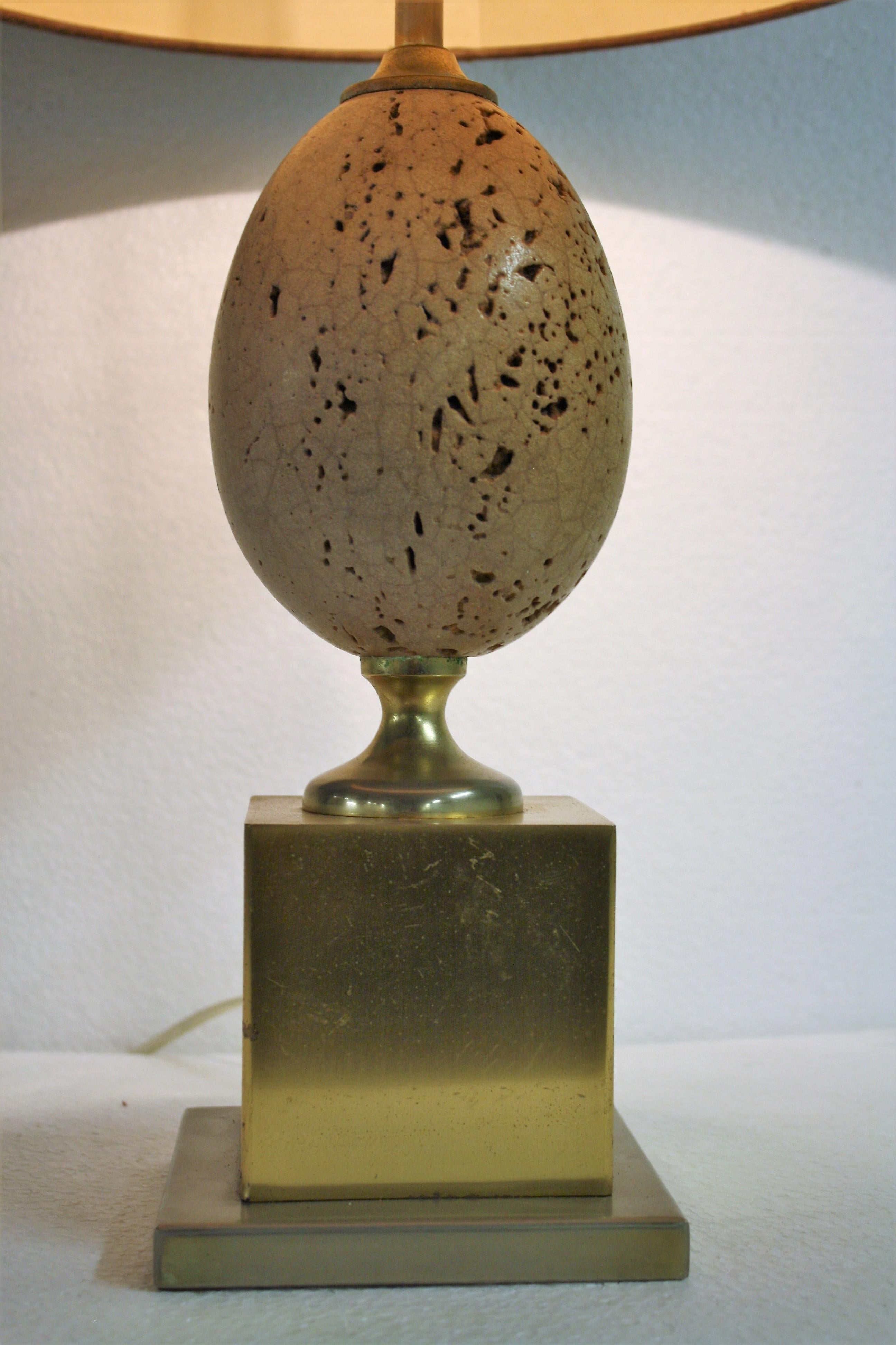 Mid-Century Modern Pair of ostrich egg table lamps, 1960s