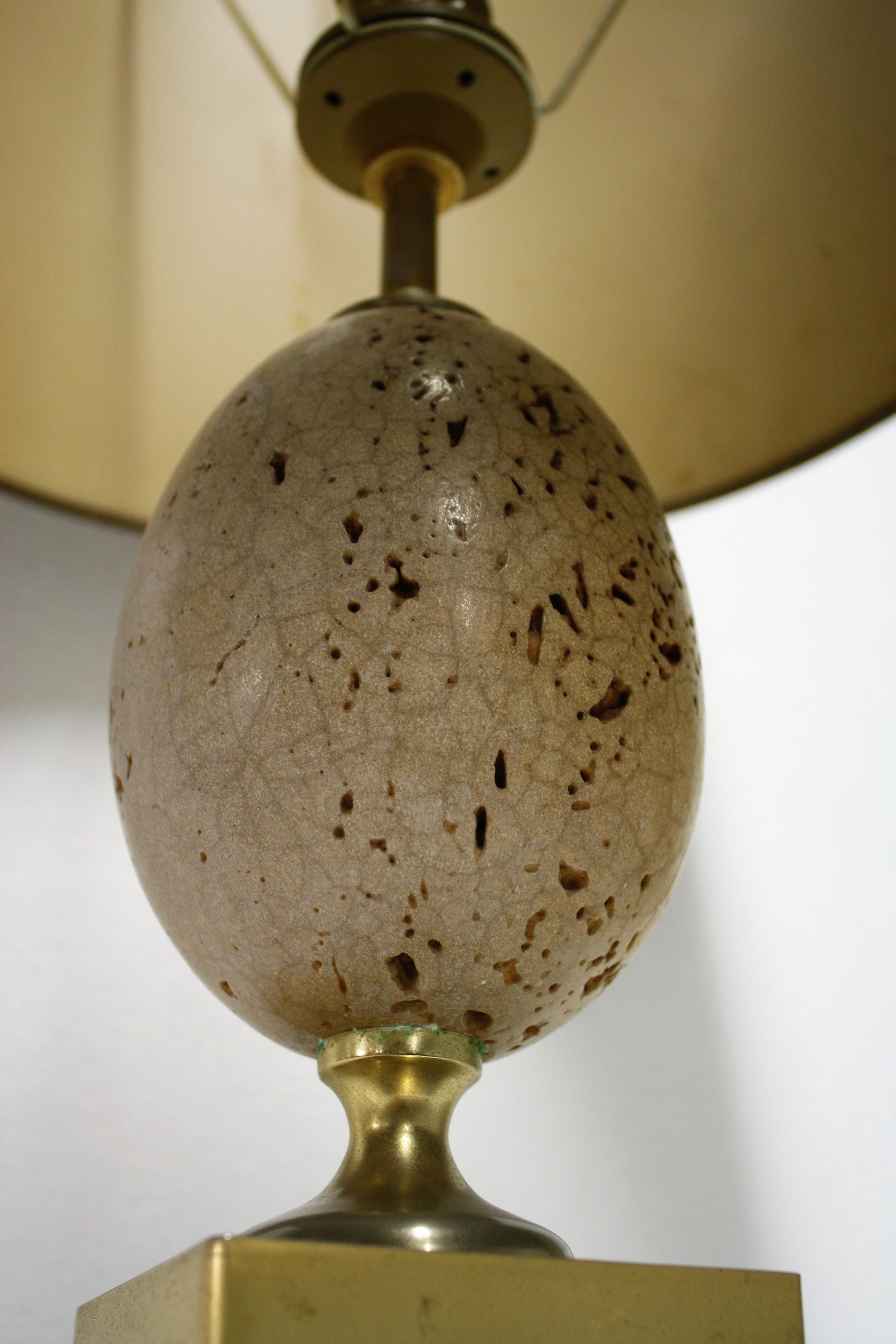 Pair of ostrich egg table lamps, 1960s 1