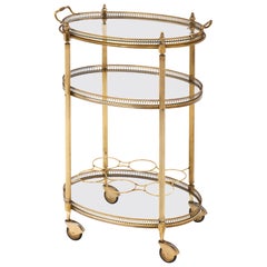 Brass Oval Art Deco Period Bar Cart