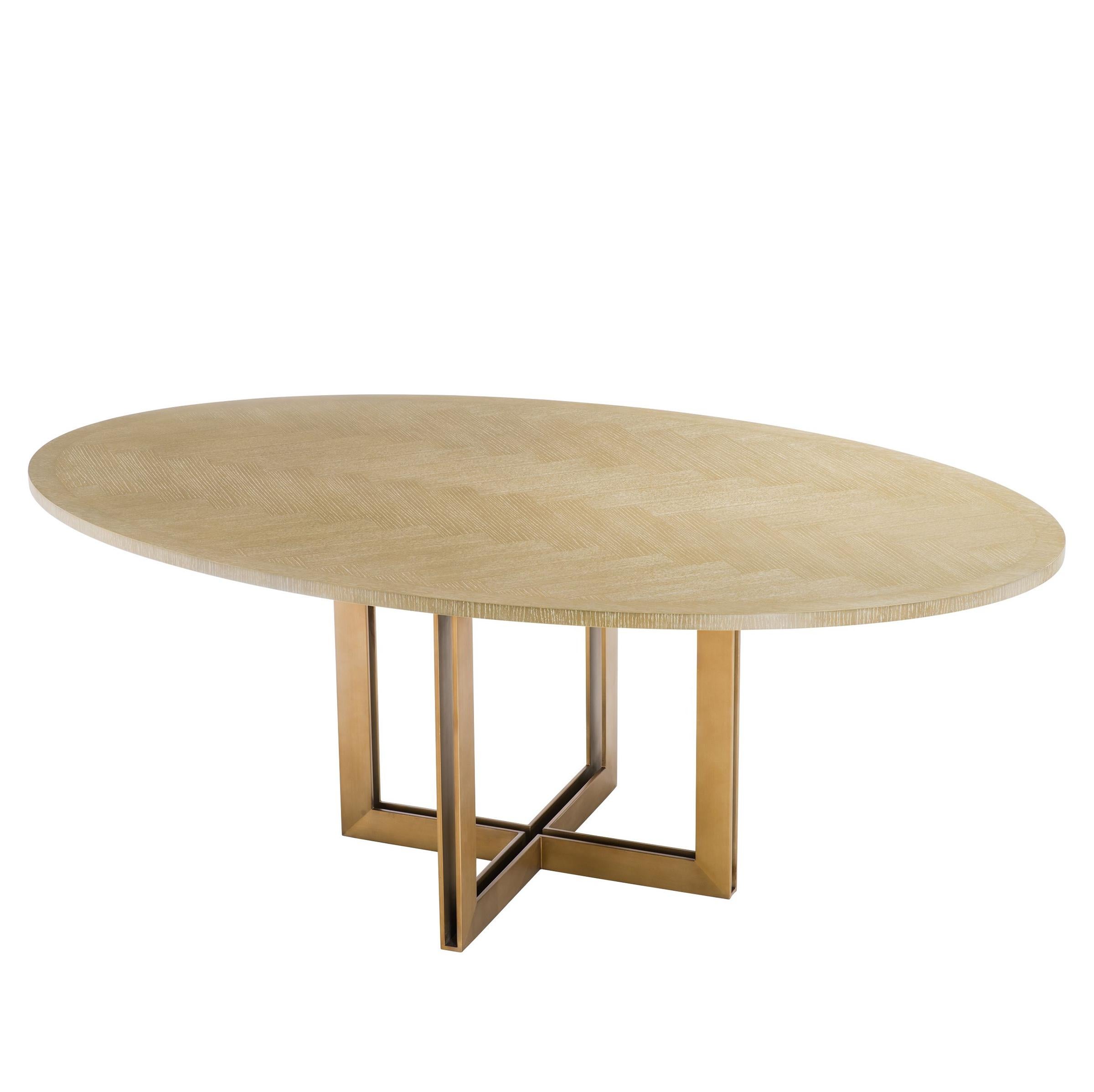 Brass Oval Black Dining Table 3