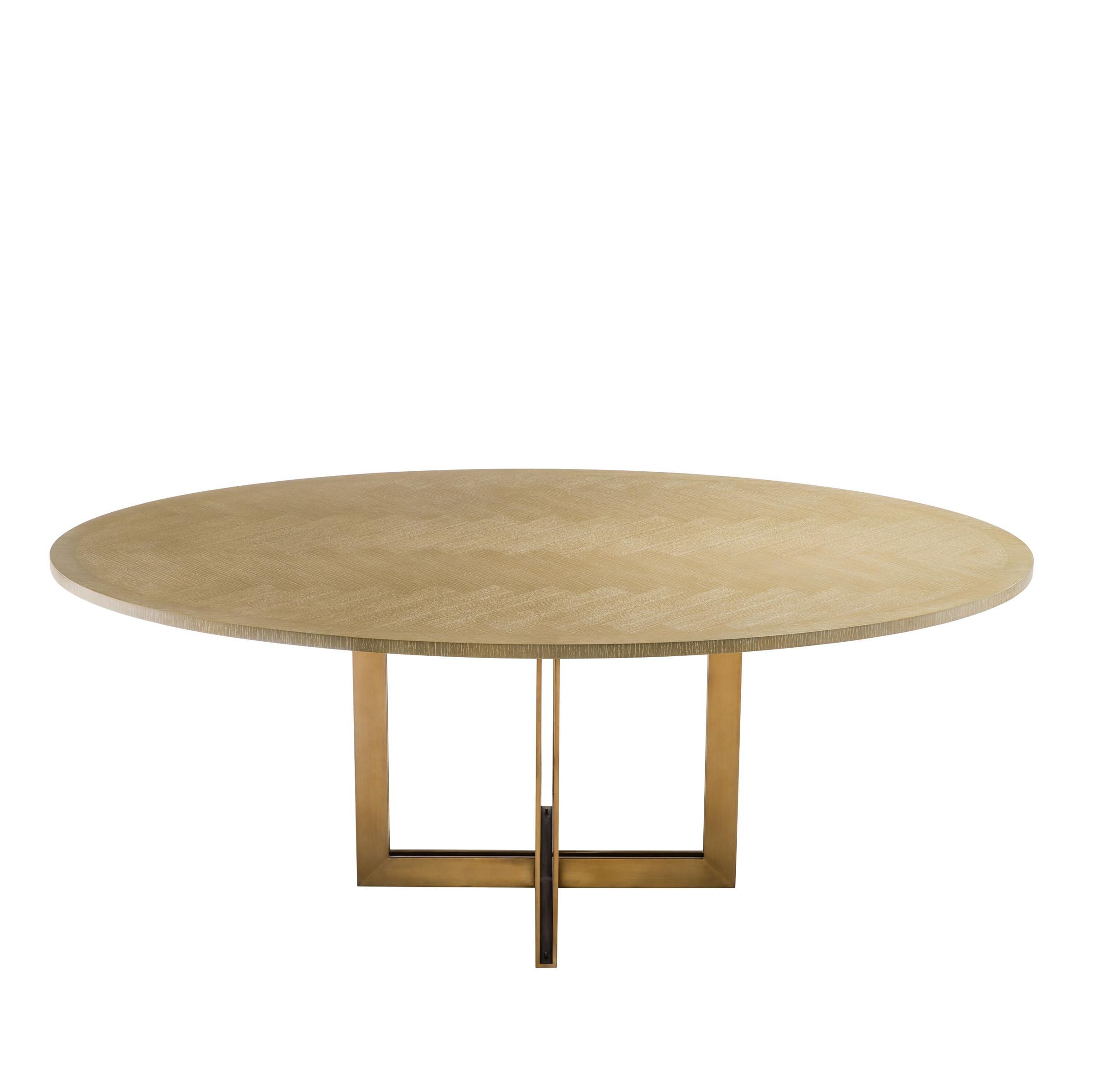 Hand-Crafted Brass Oval Dining Table