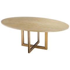 Brass Oval Dining Table