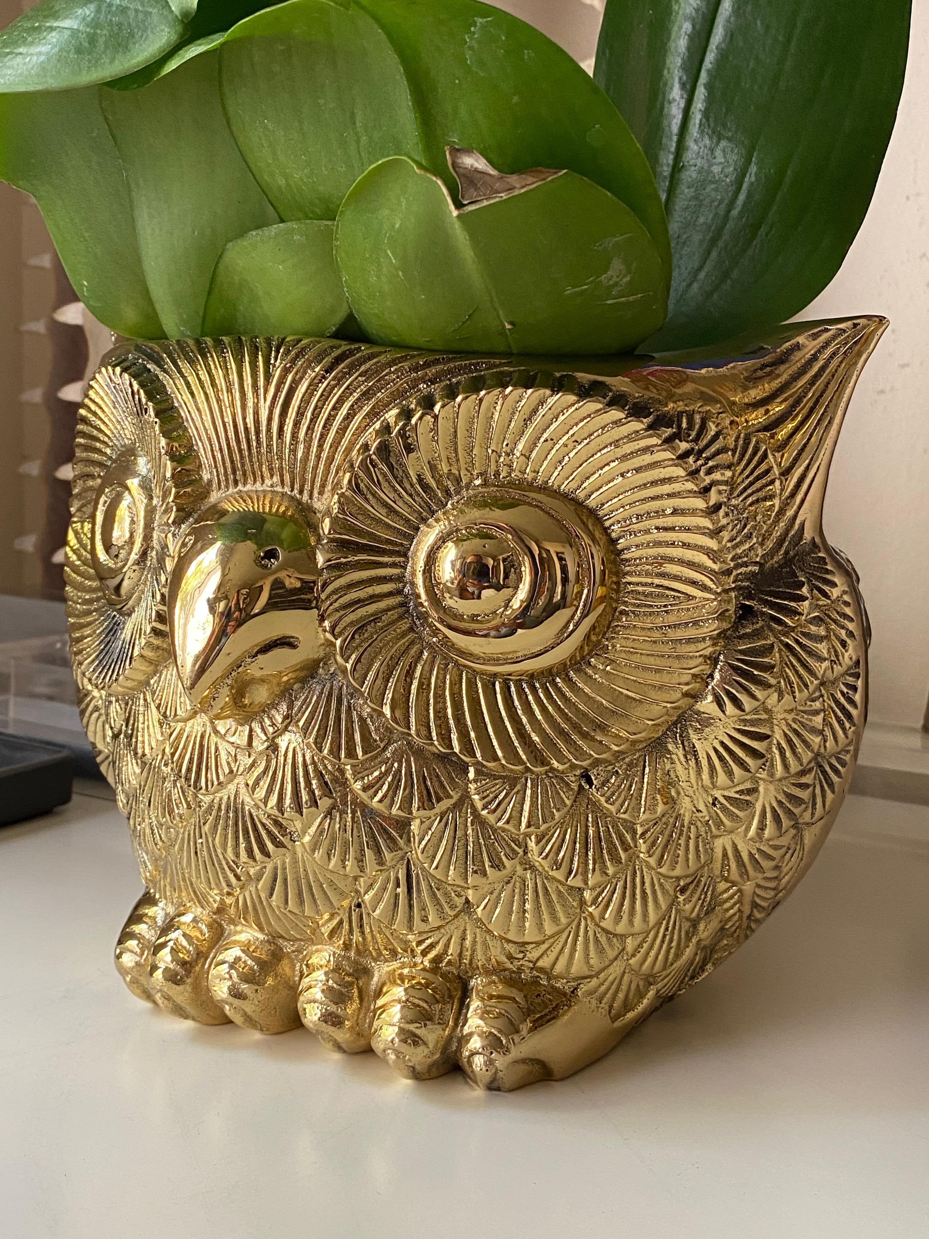 Brass Owl Planter 1