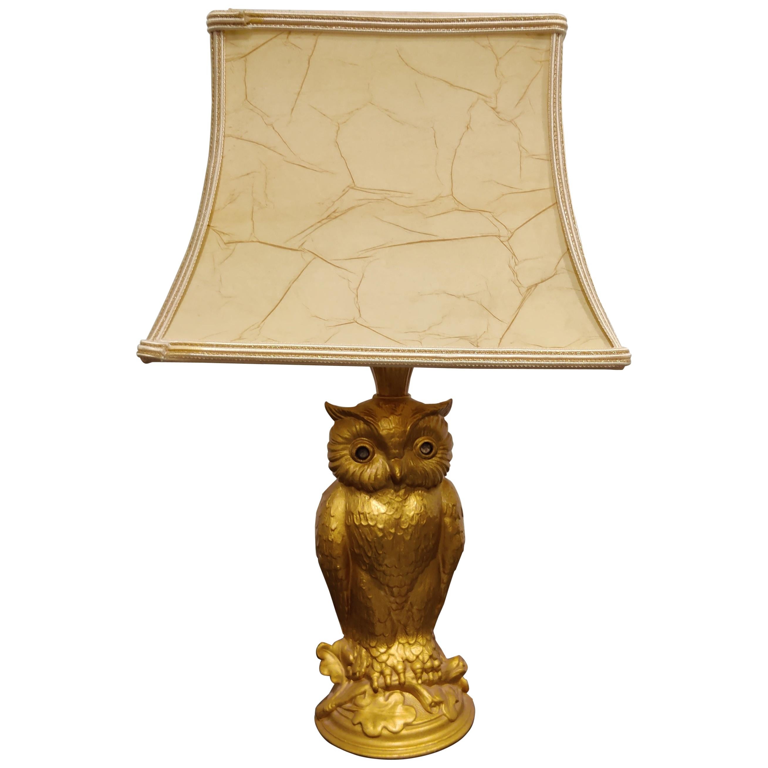 Brass Owl Table Lamp by Loevsky & Loevsky, 1960s