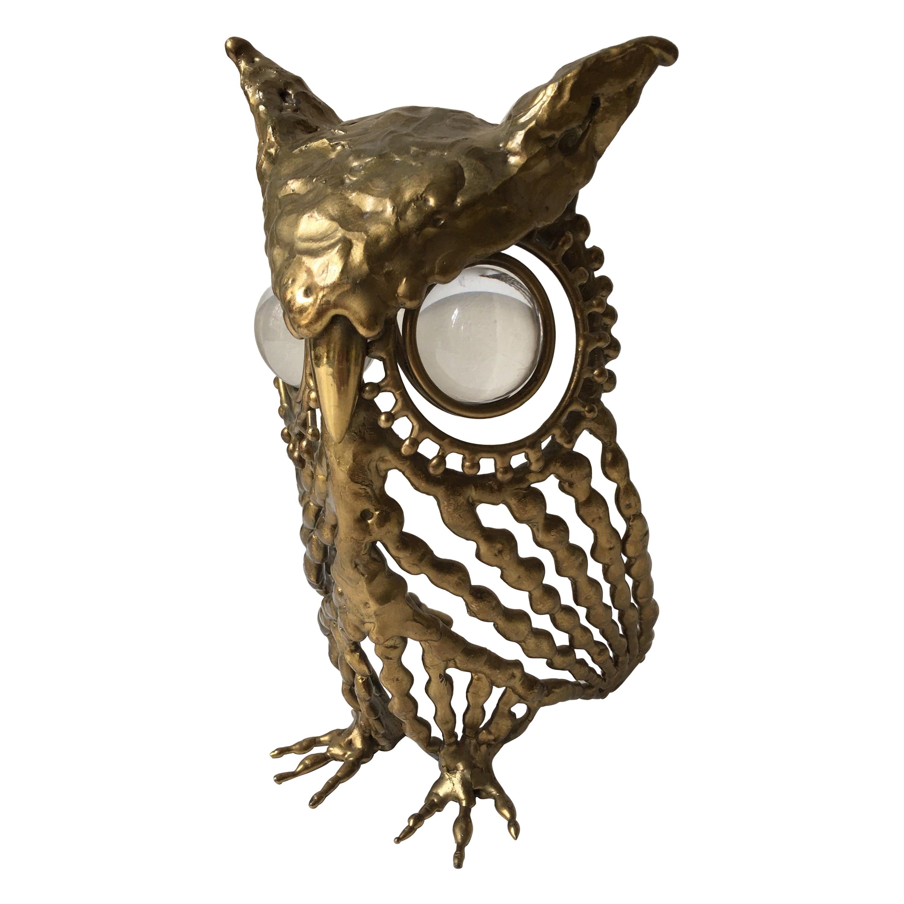 Brass Owl with Glass Eyes, 1974