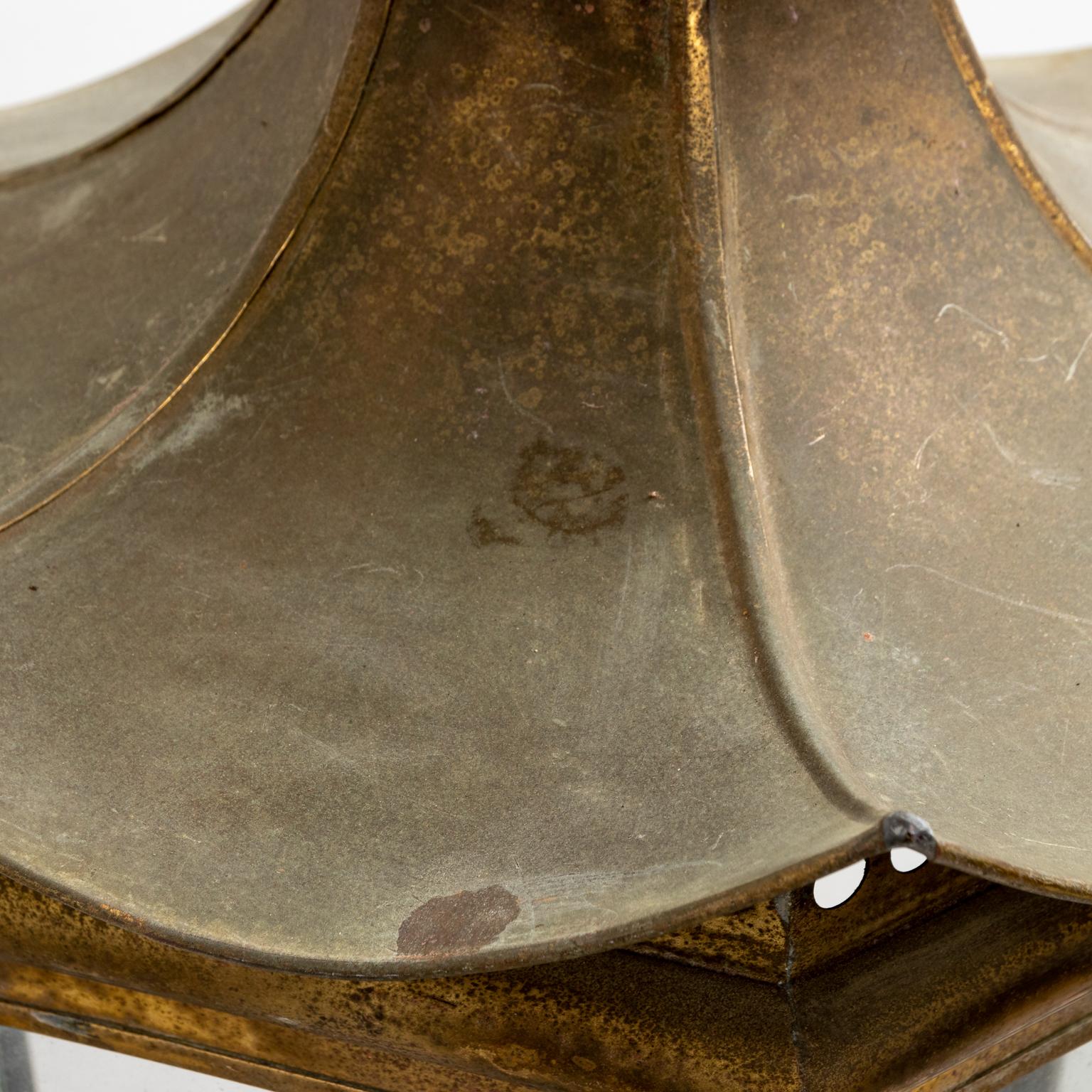 Brass Pagoda Ceiling Light Fixture 2