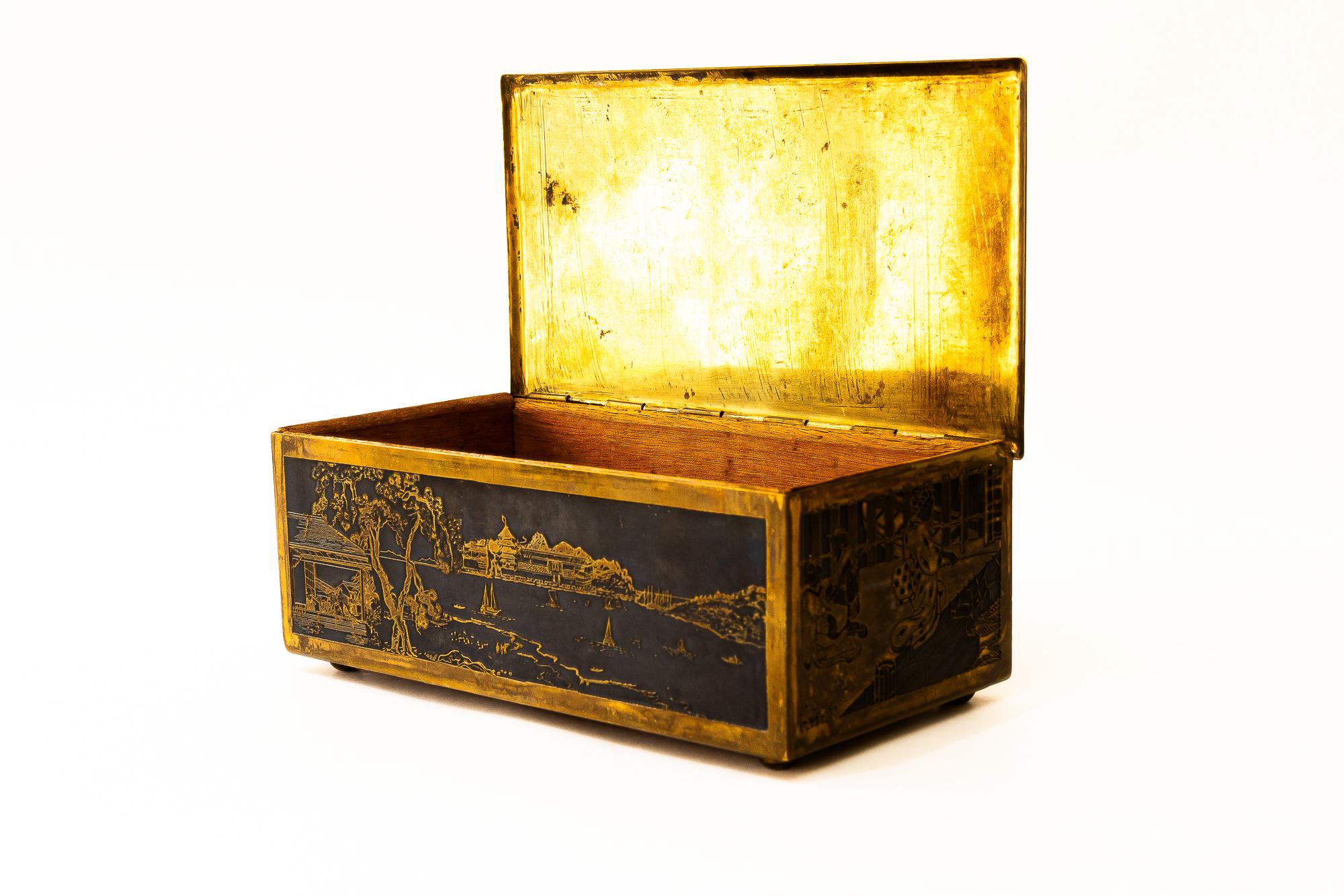 Brass painted Jewelry Box vienna around 1960s For Sale 4